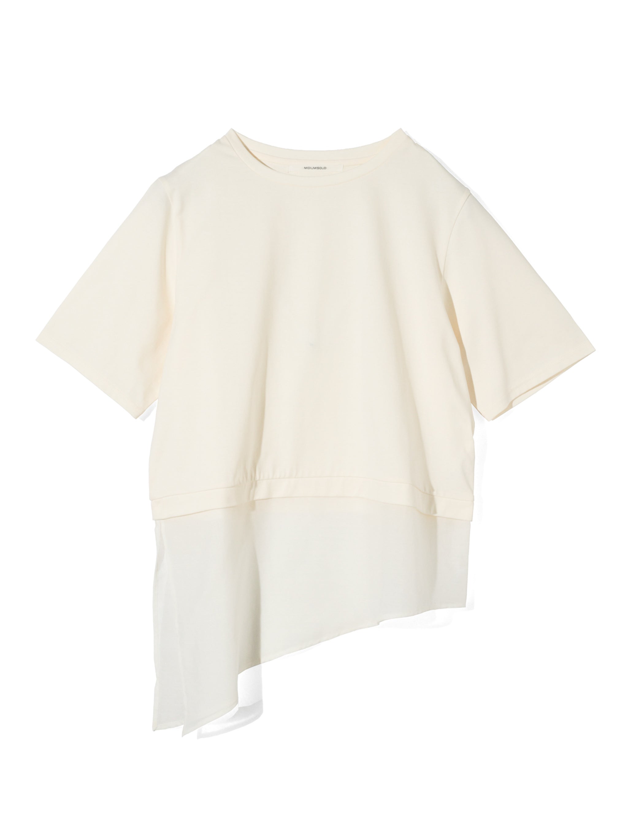 sheer mixed fabric T