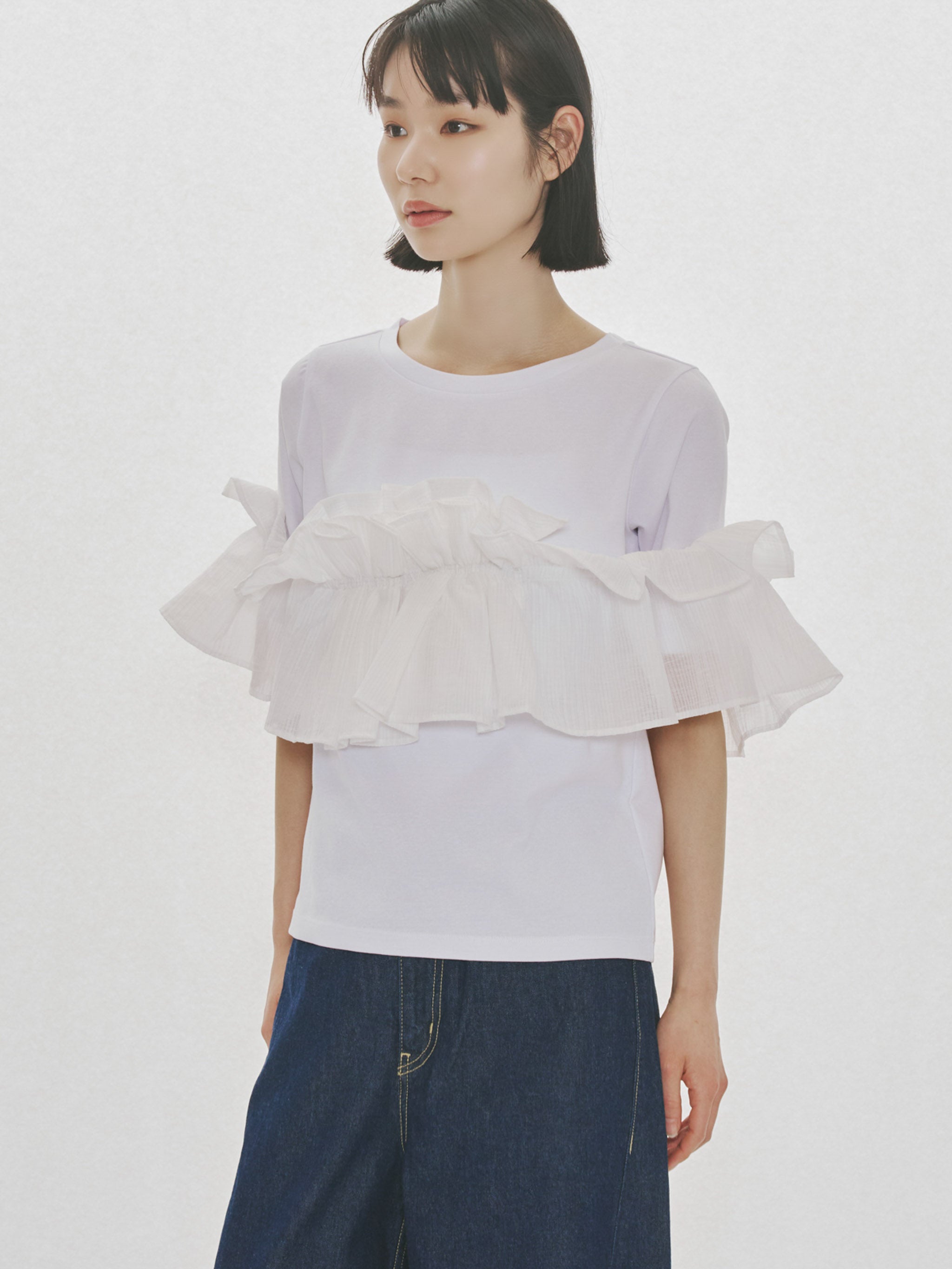 shift frill T shirt