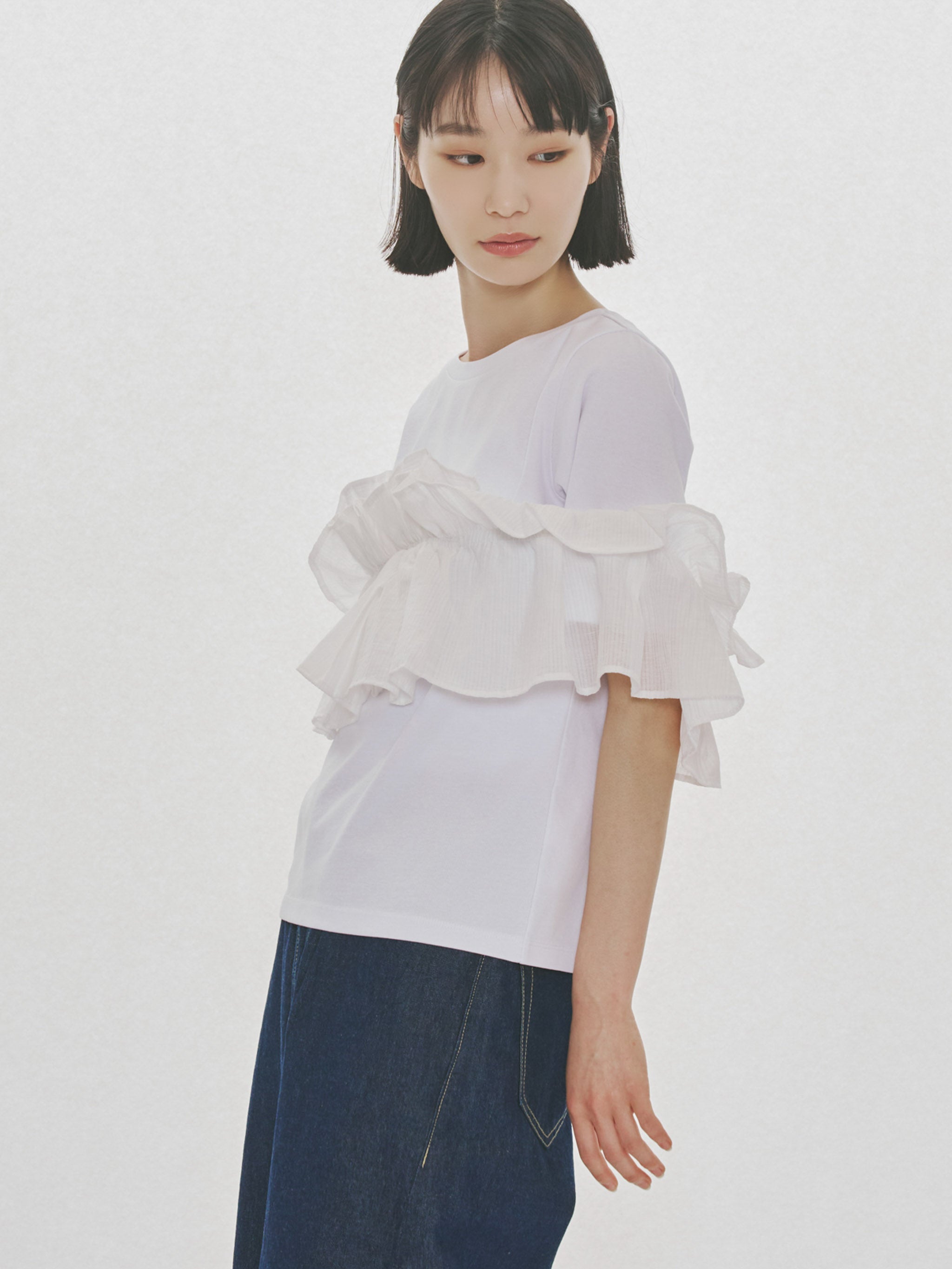 shift frill T shirt