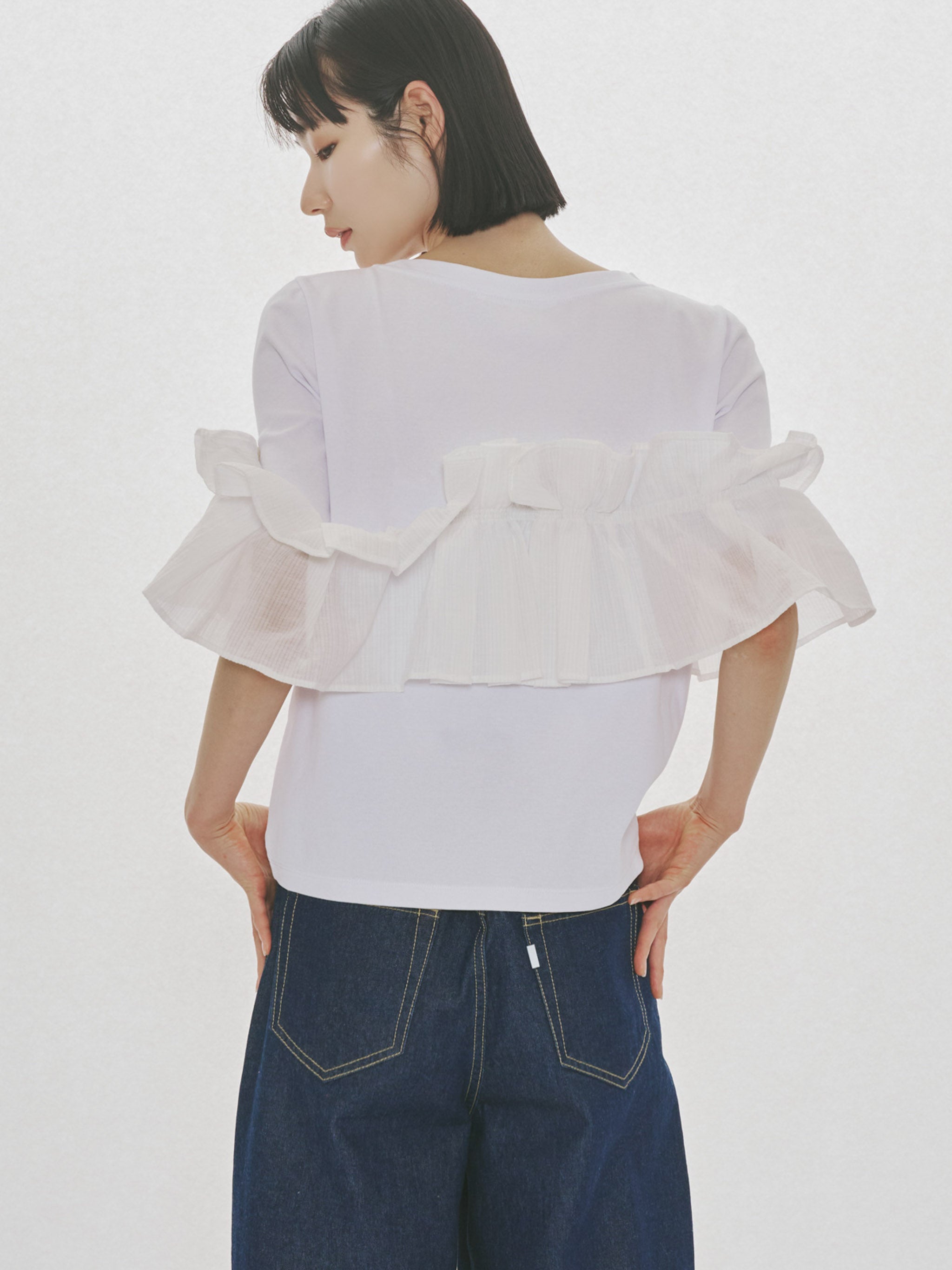shift frill T shirt