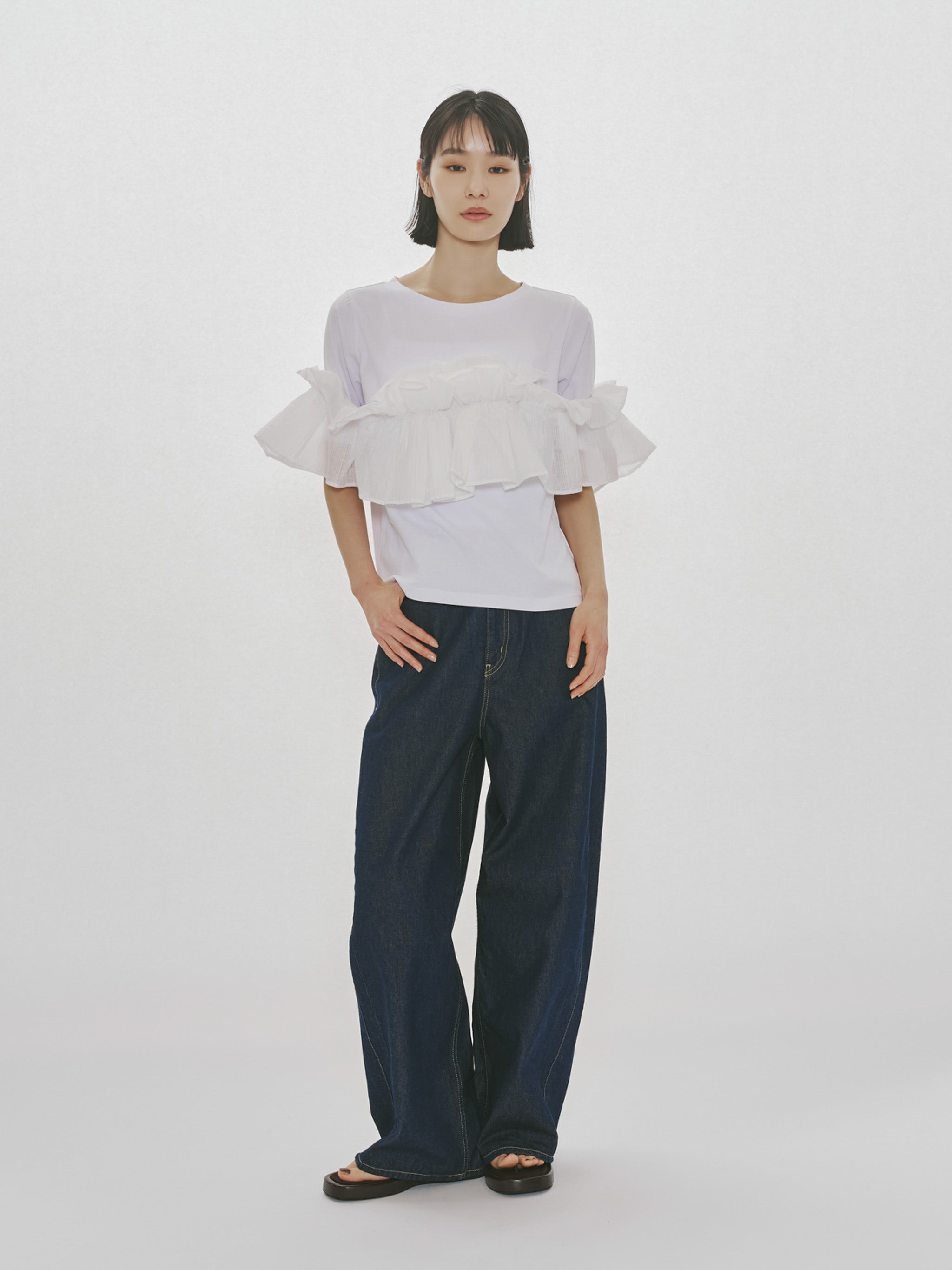 shift frill T shirt