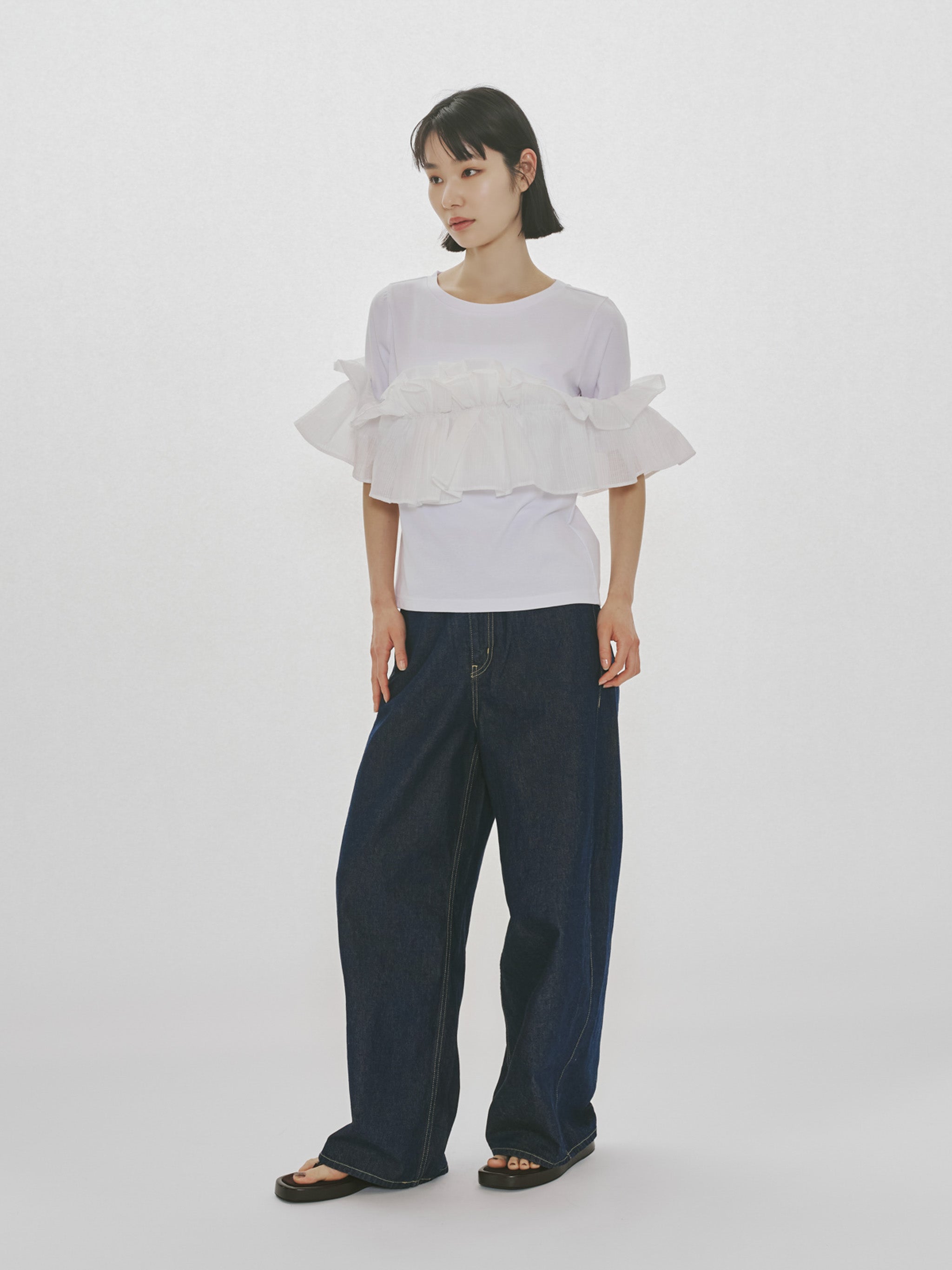 shift frill T shirt