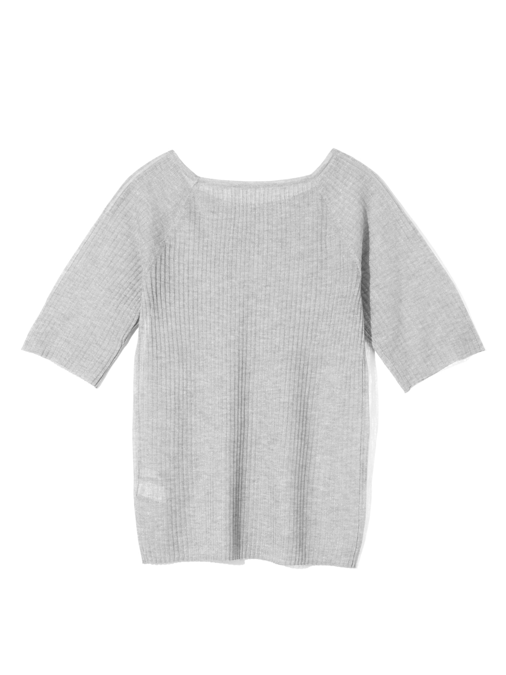 rib square round neck pullover
