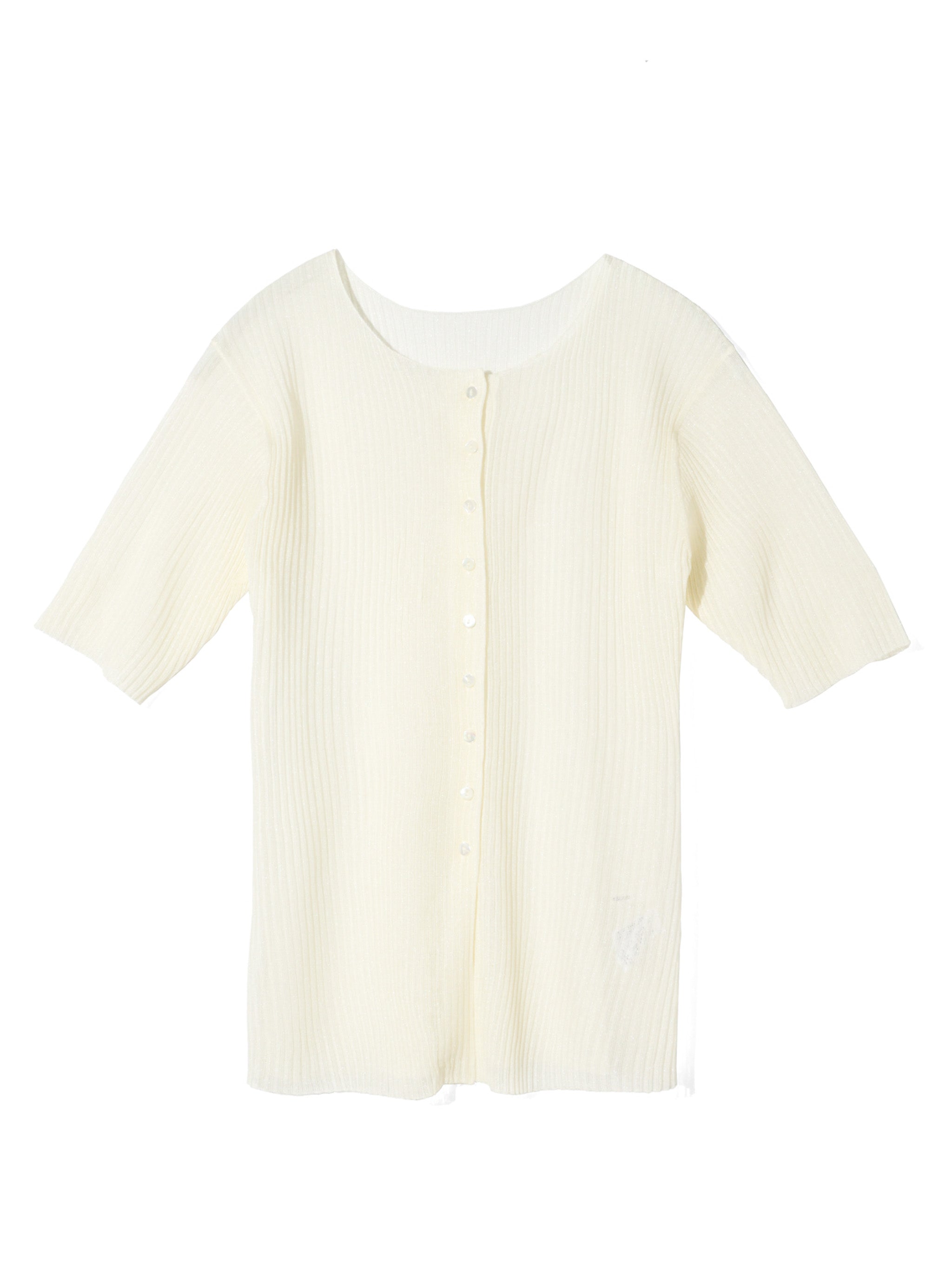 rib crew neck cardigan