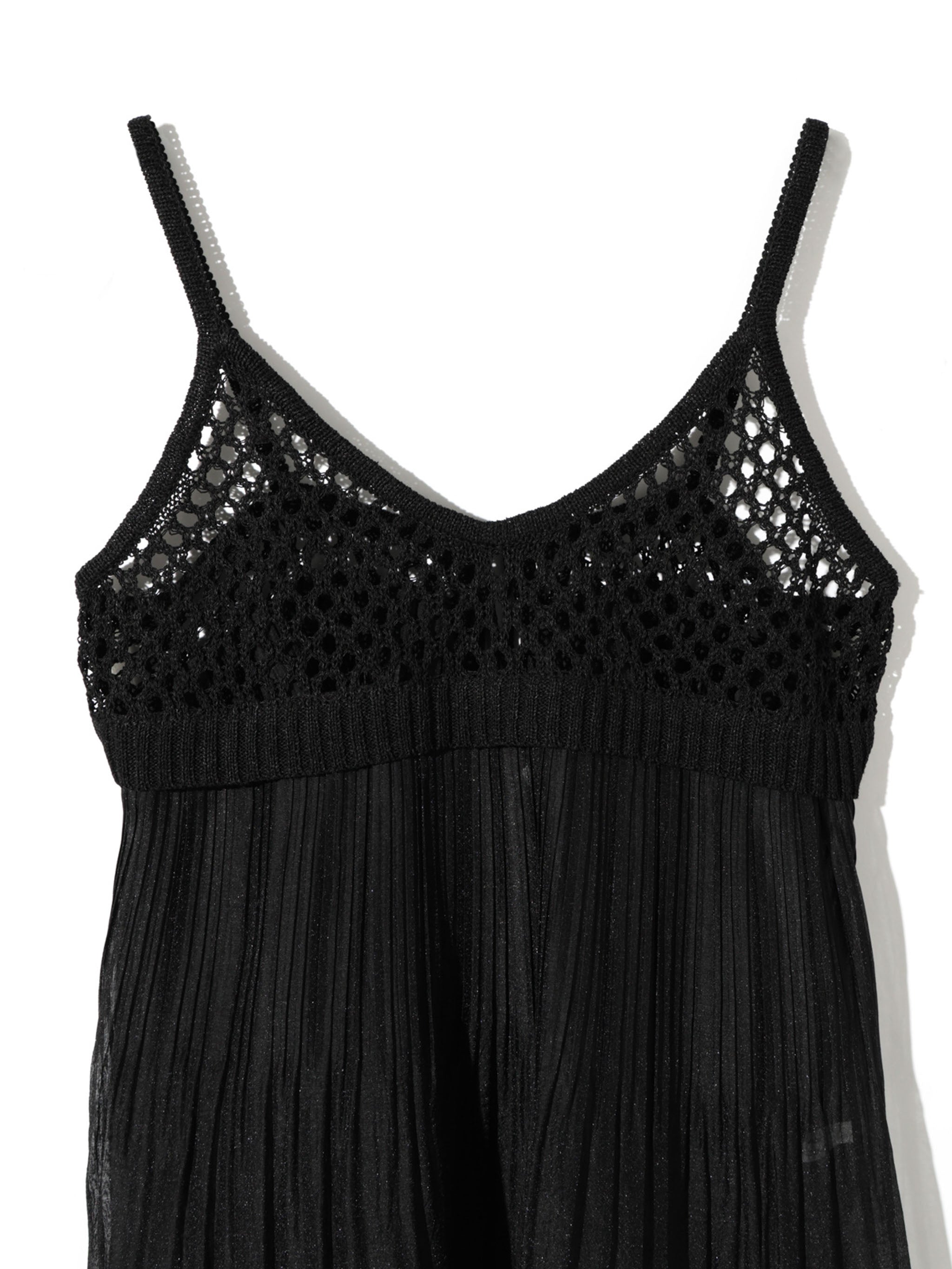Woven Pleated Combined Camisole｜ニットプリーツキャミソール