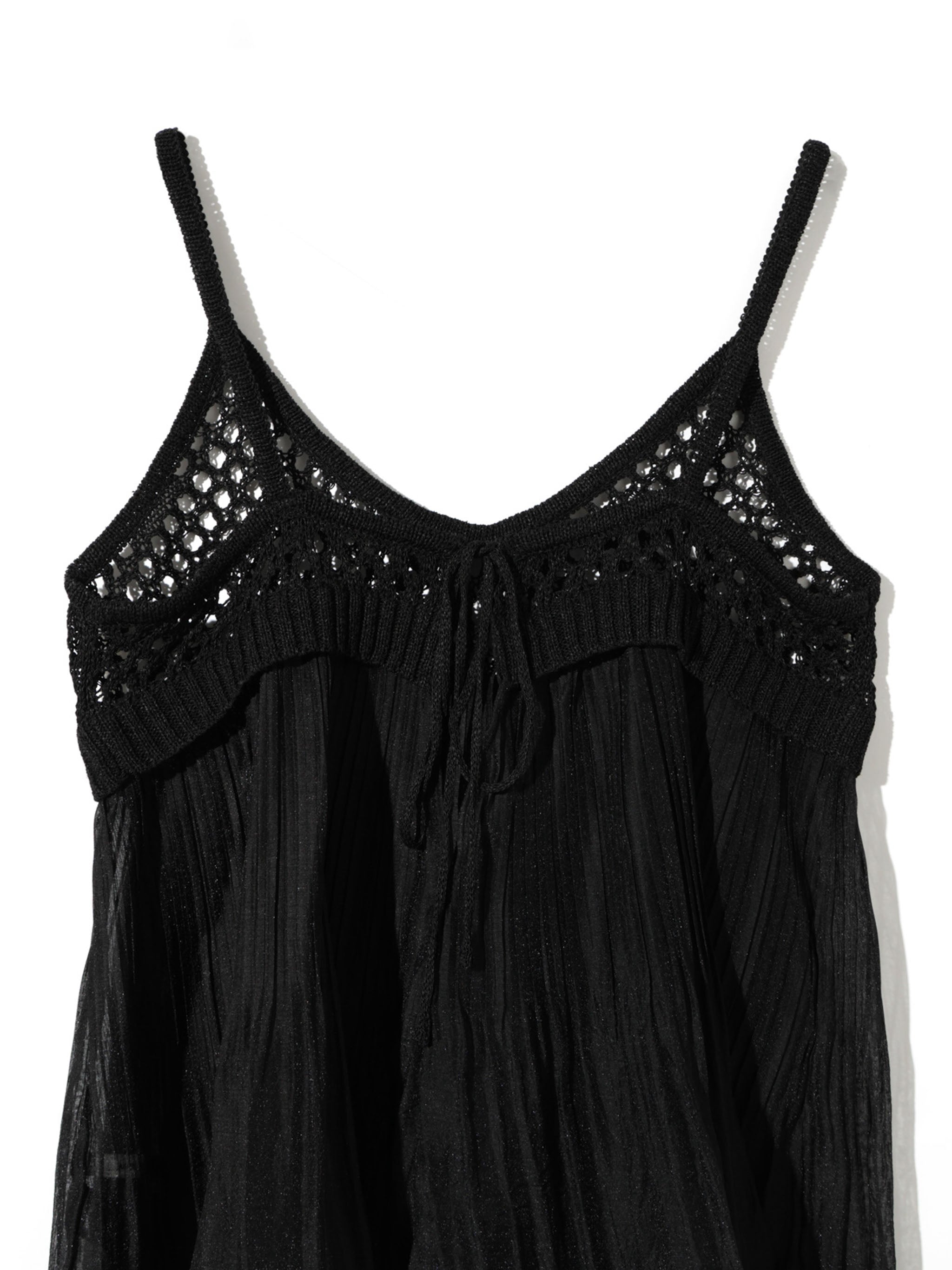Woven Pleated Combined Camisole｜ニットプリーツキャミソール