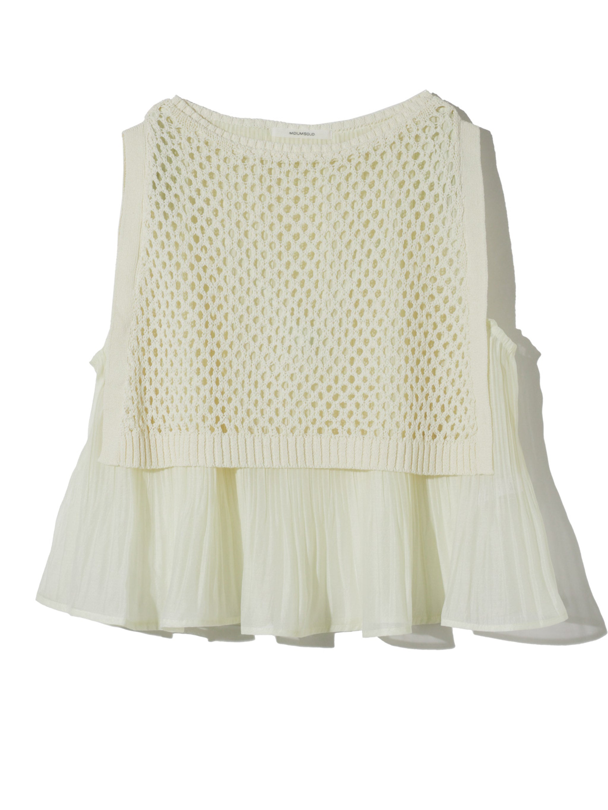 woven pleated layered vest