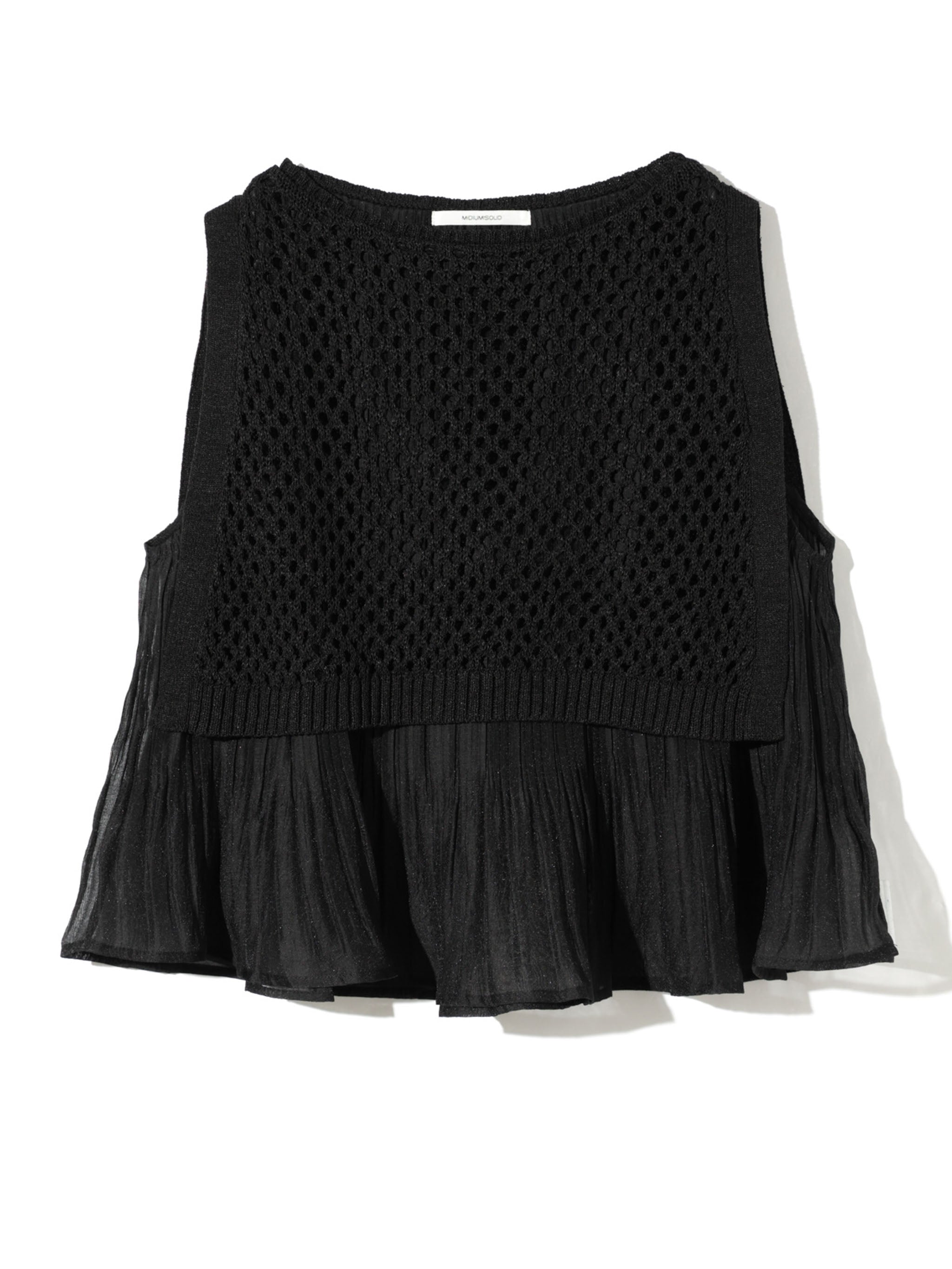 woven pleated layered vest