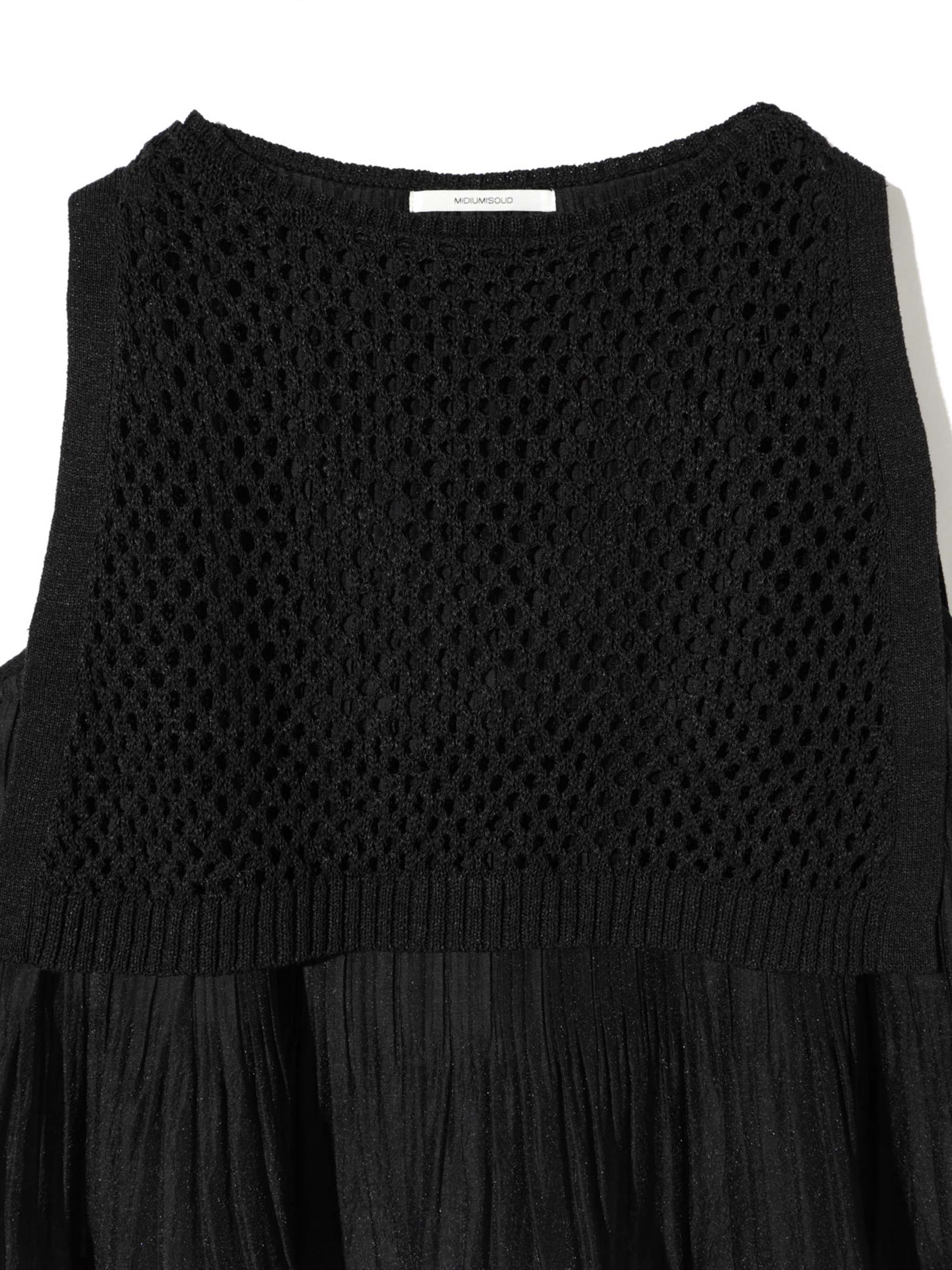 woven pleated layered vest
