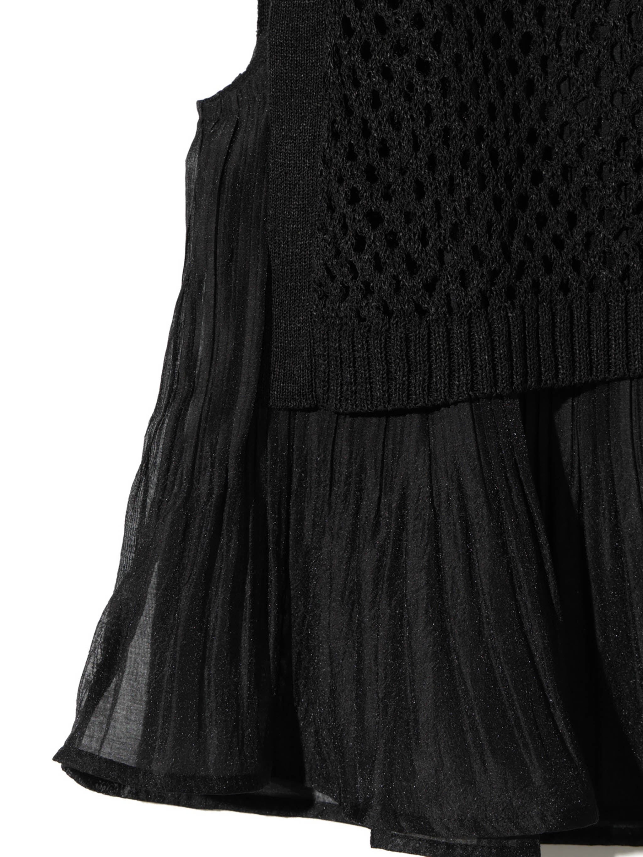 woven pleated layered vest