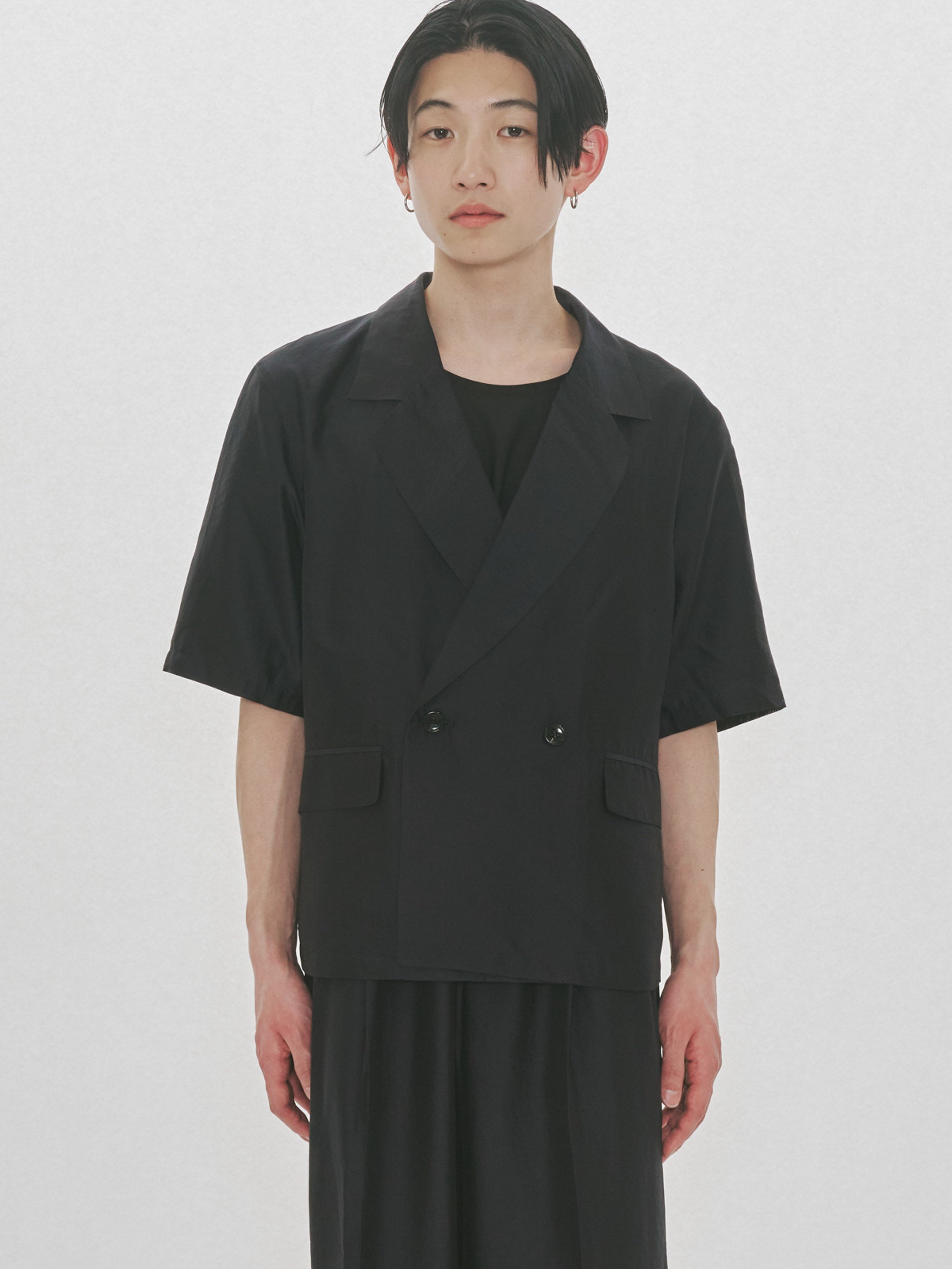 half sleeve sheer double jacket