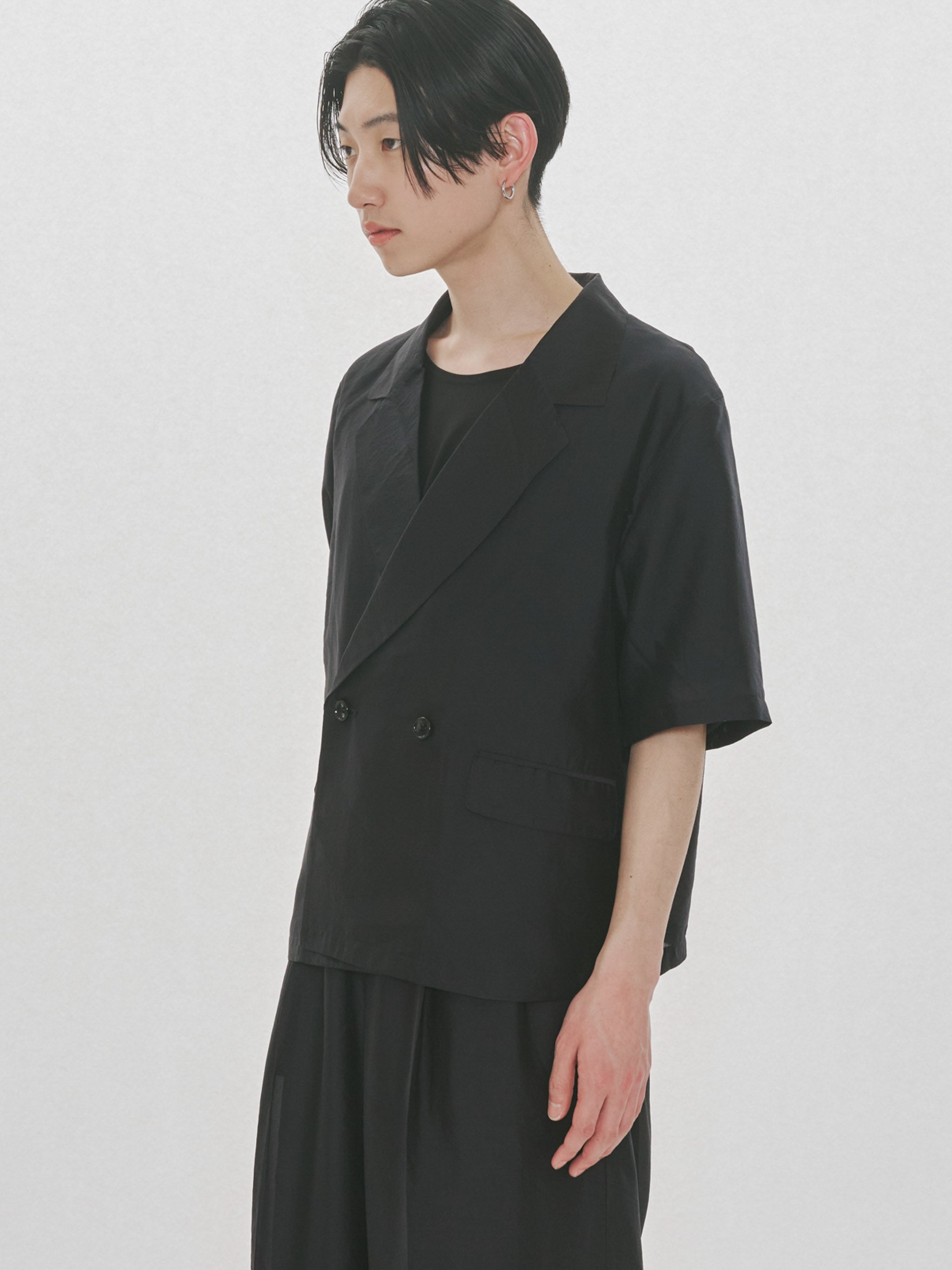 half sleeve sheer double jacket