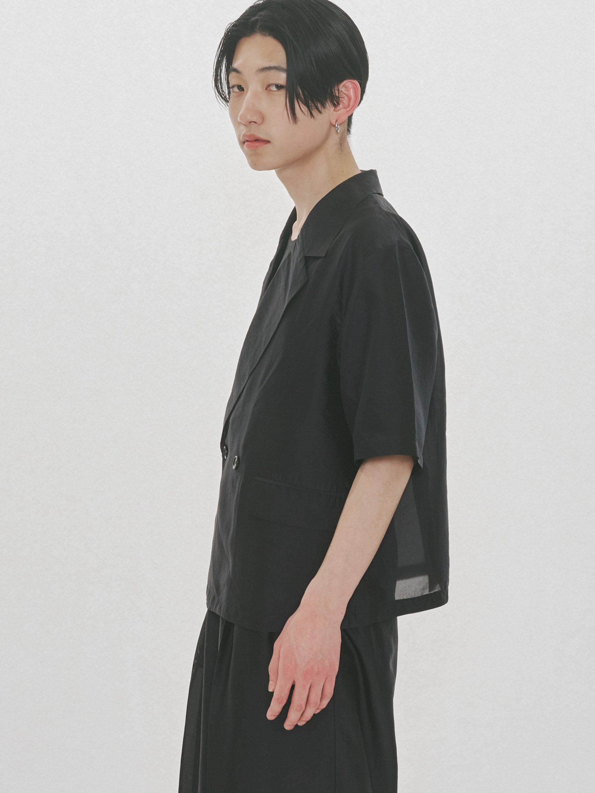half sleeve sheer double jacket