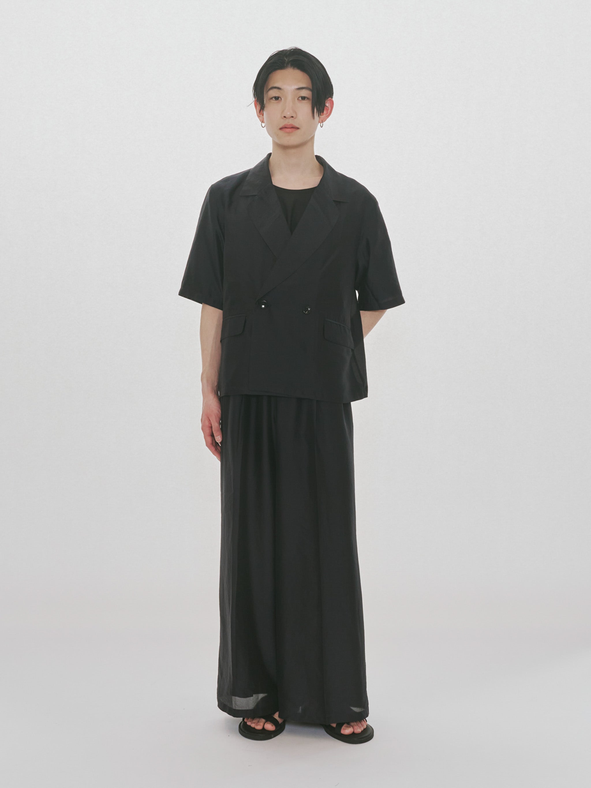 half sleeve sheer double jacket