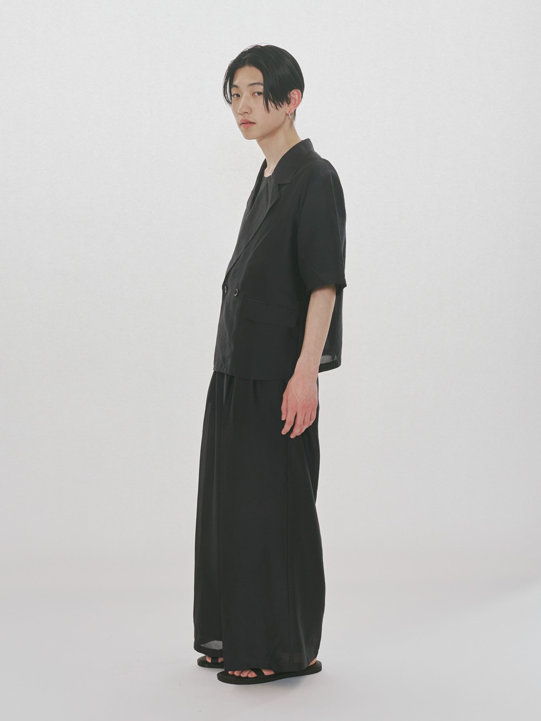 half sleeve sheer double jacket