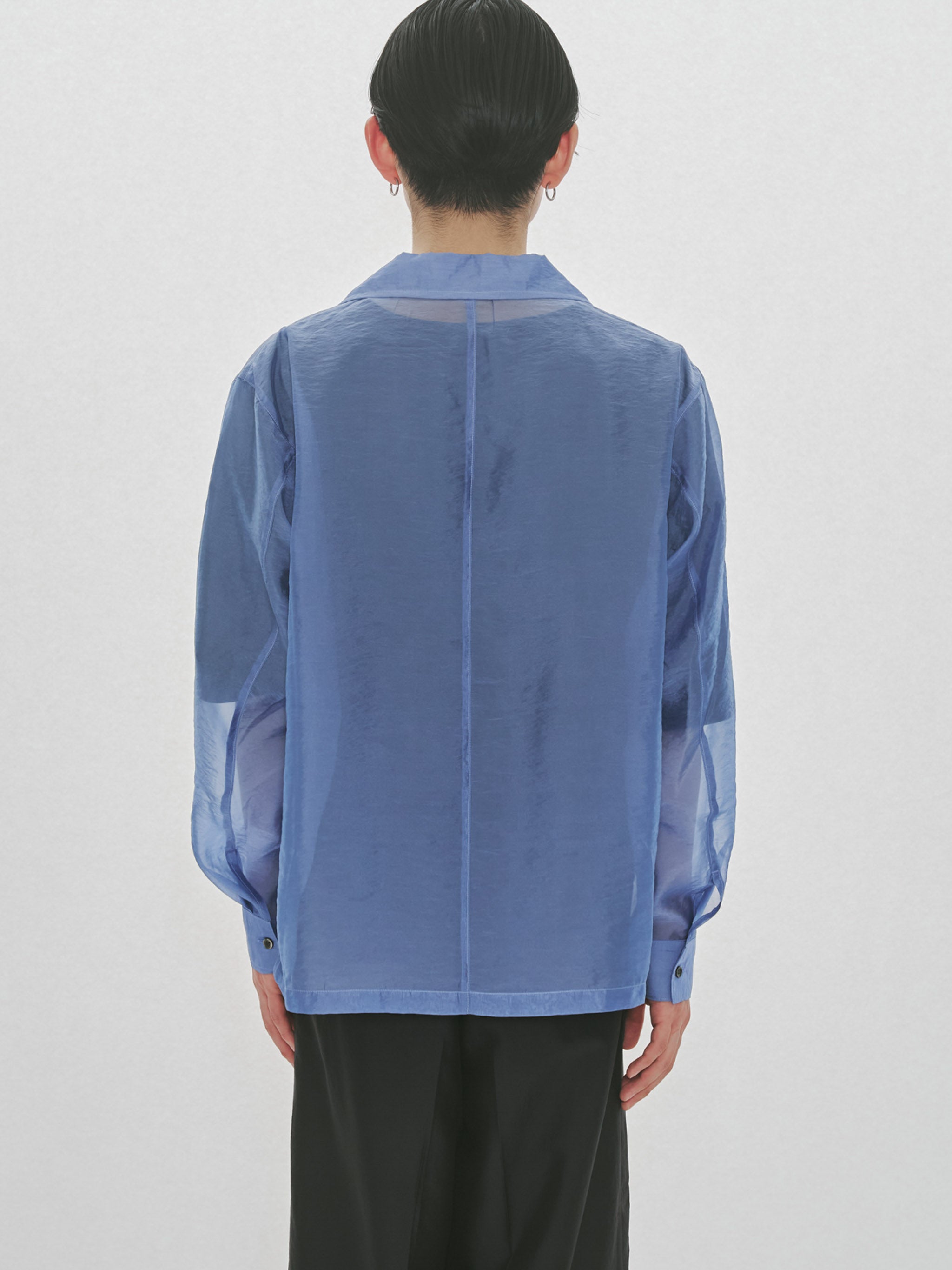 sheer open collar shirt