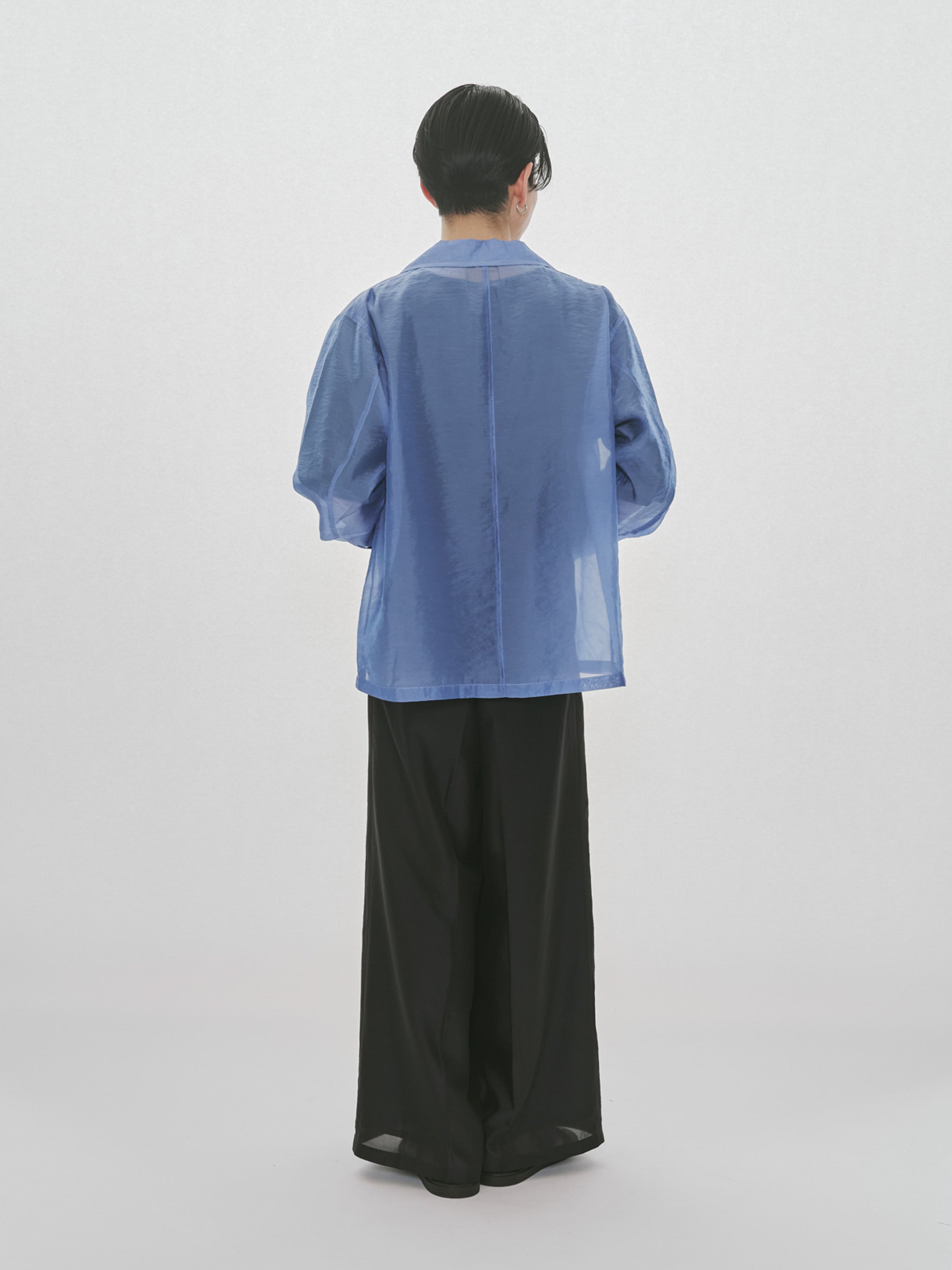 sheer open collar shirt