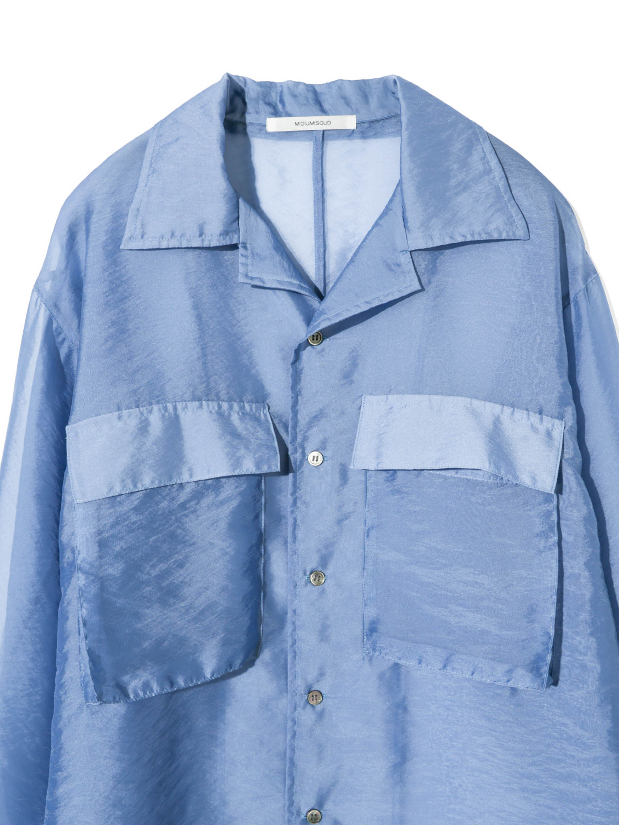 sheer open collar shirt