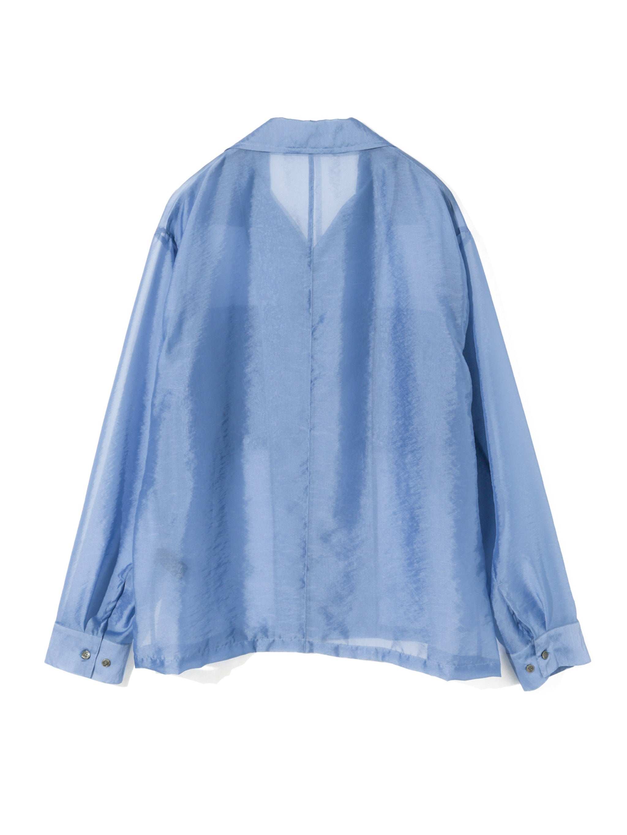 sheer open collar shirt