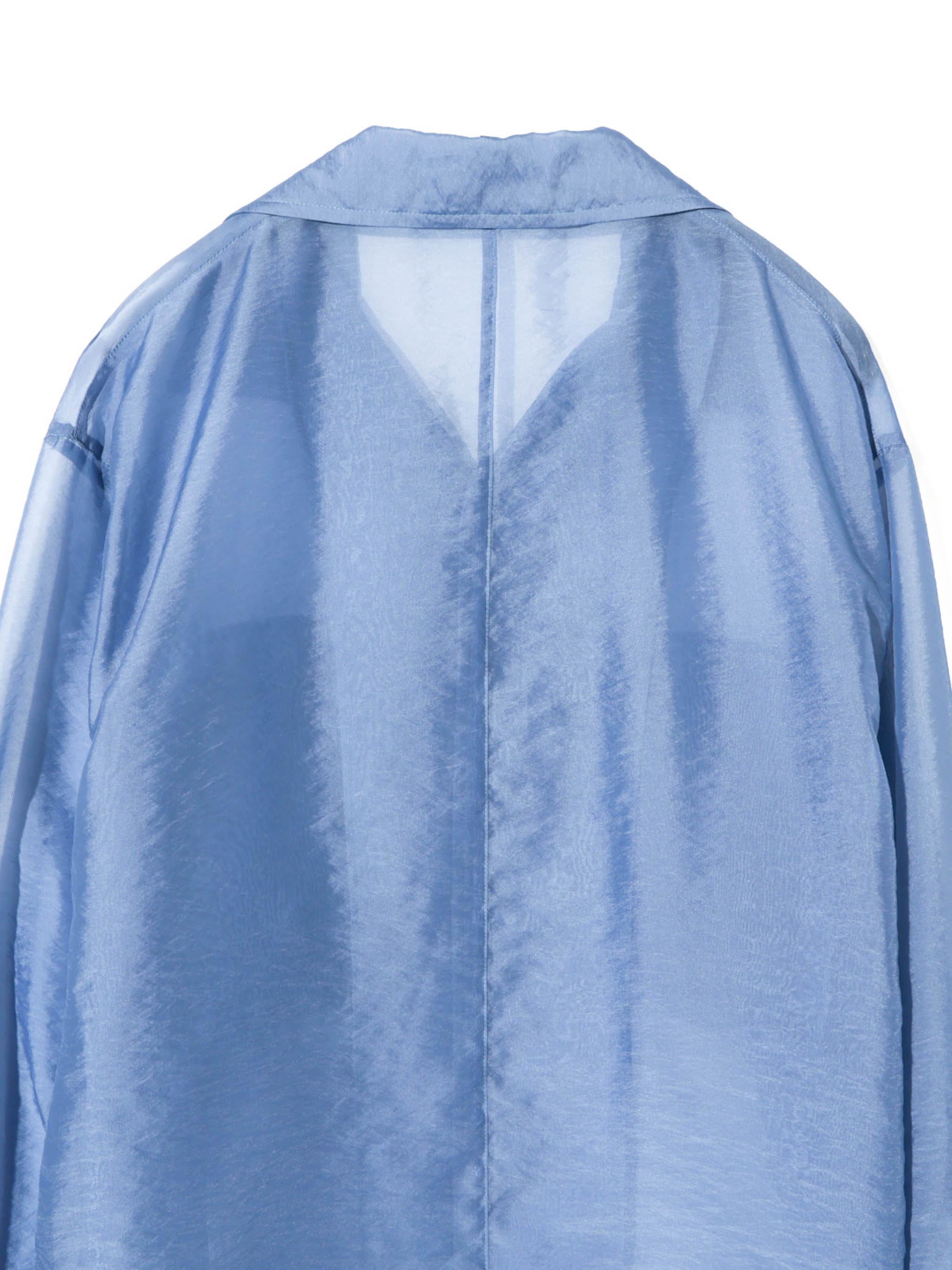 sheer open collar shirt