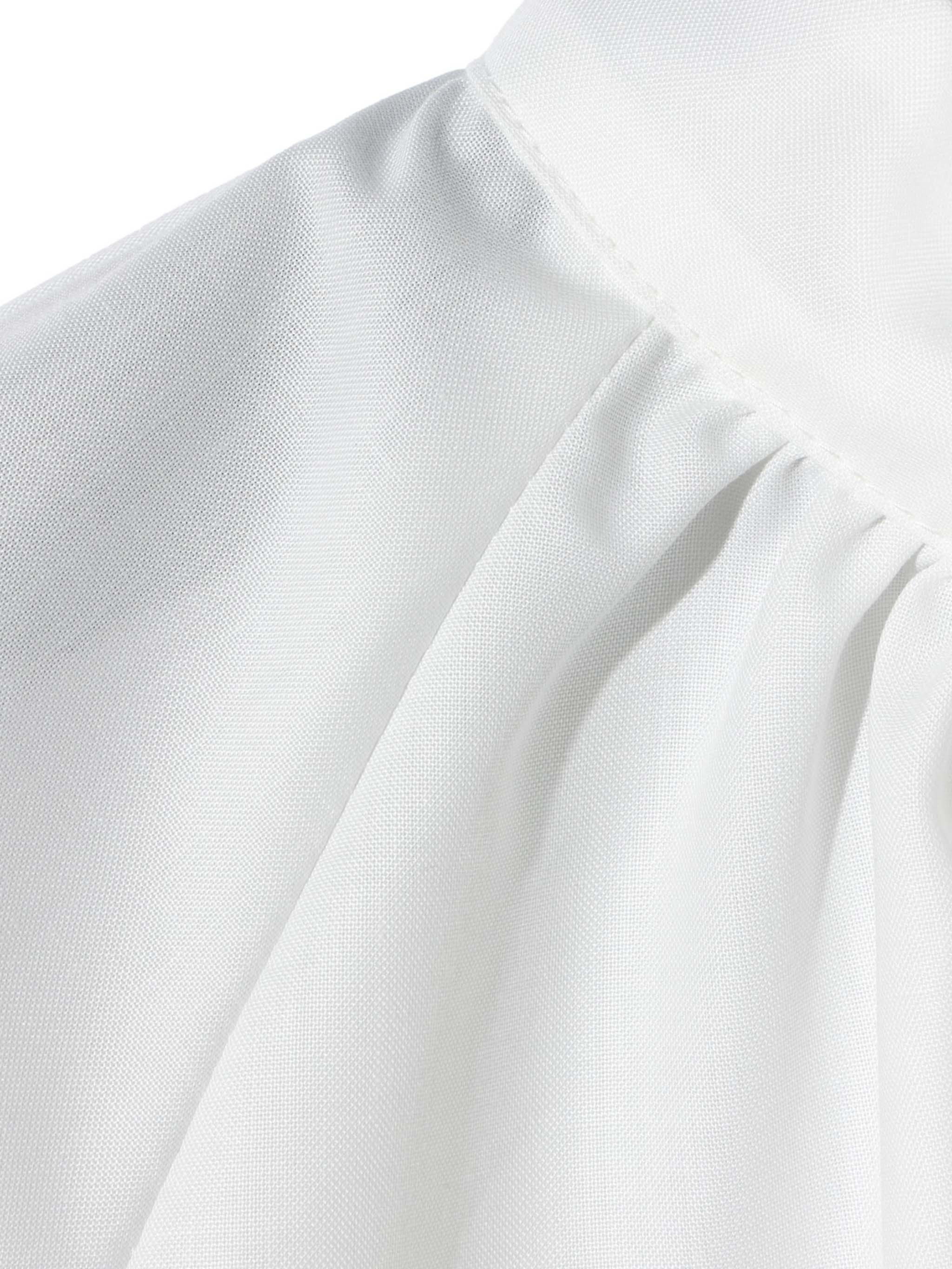 high neck gather blouse [A]