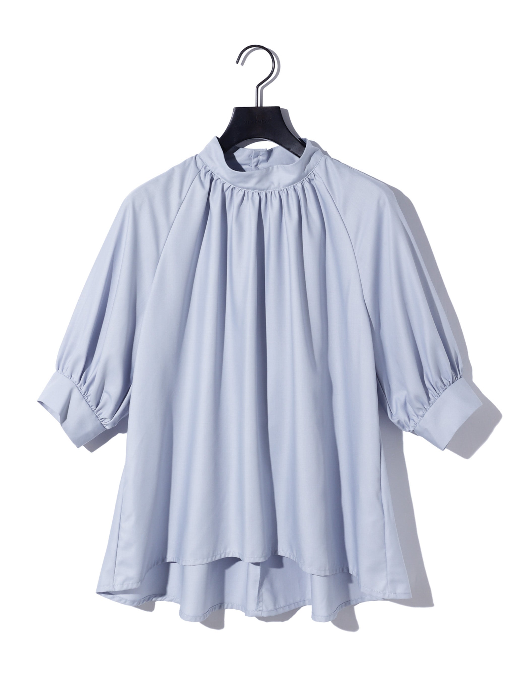 high neck gather blouse [A]