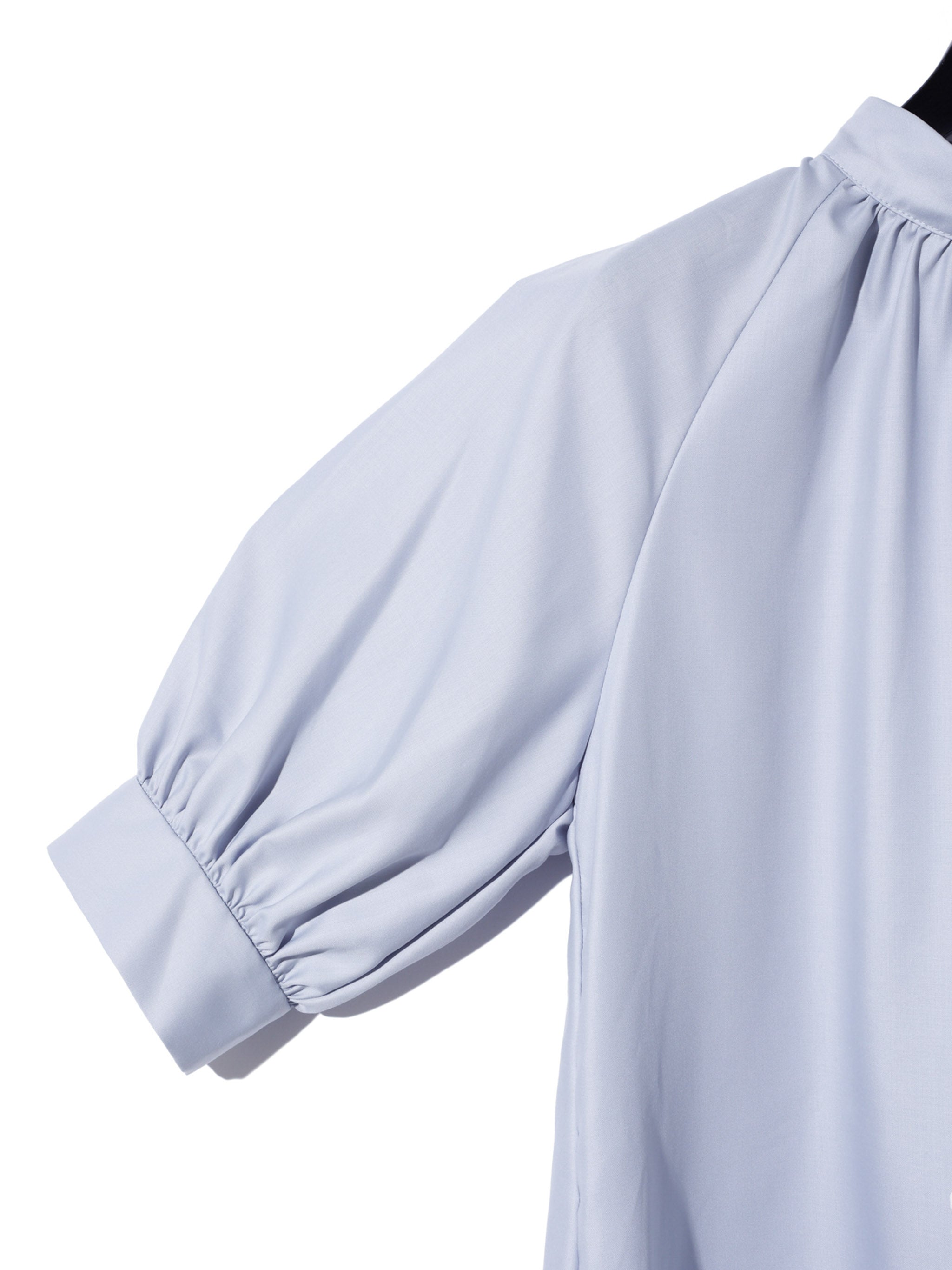 high neck gather blouse [A]