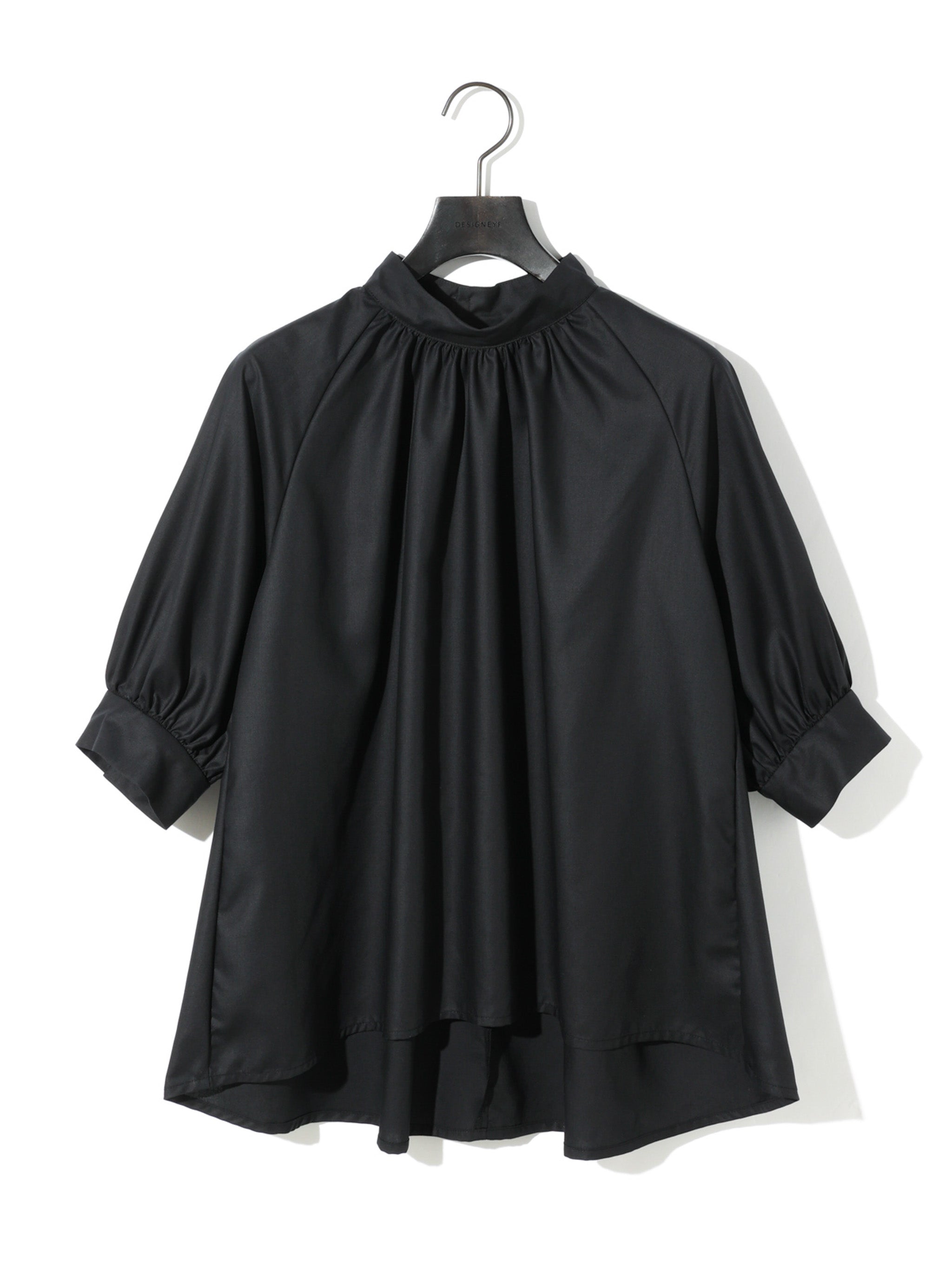 high neck gather blouse [A]