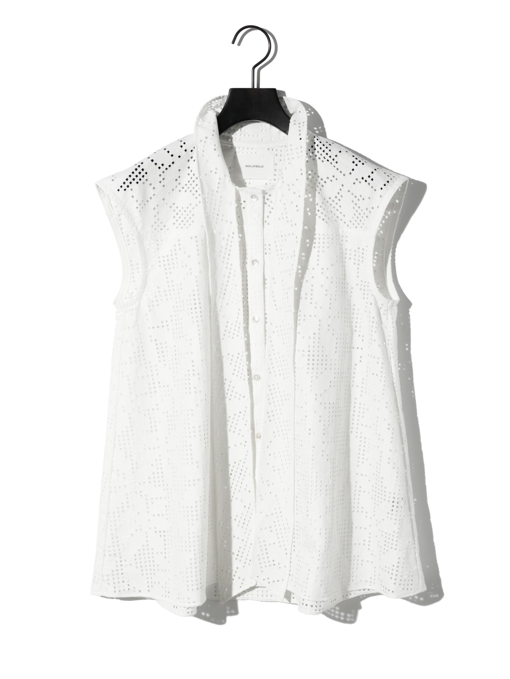 race bow tie no sleeve blouse[A]