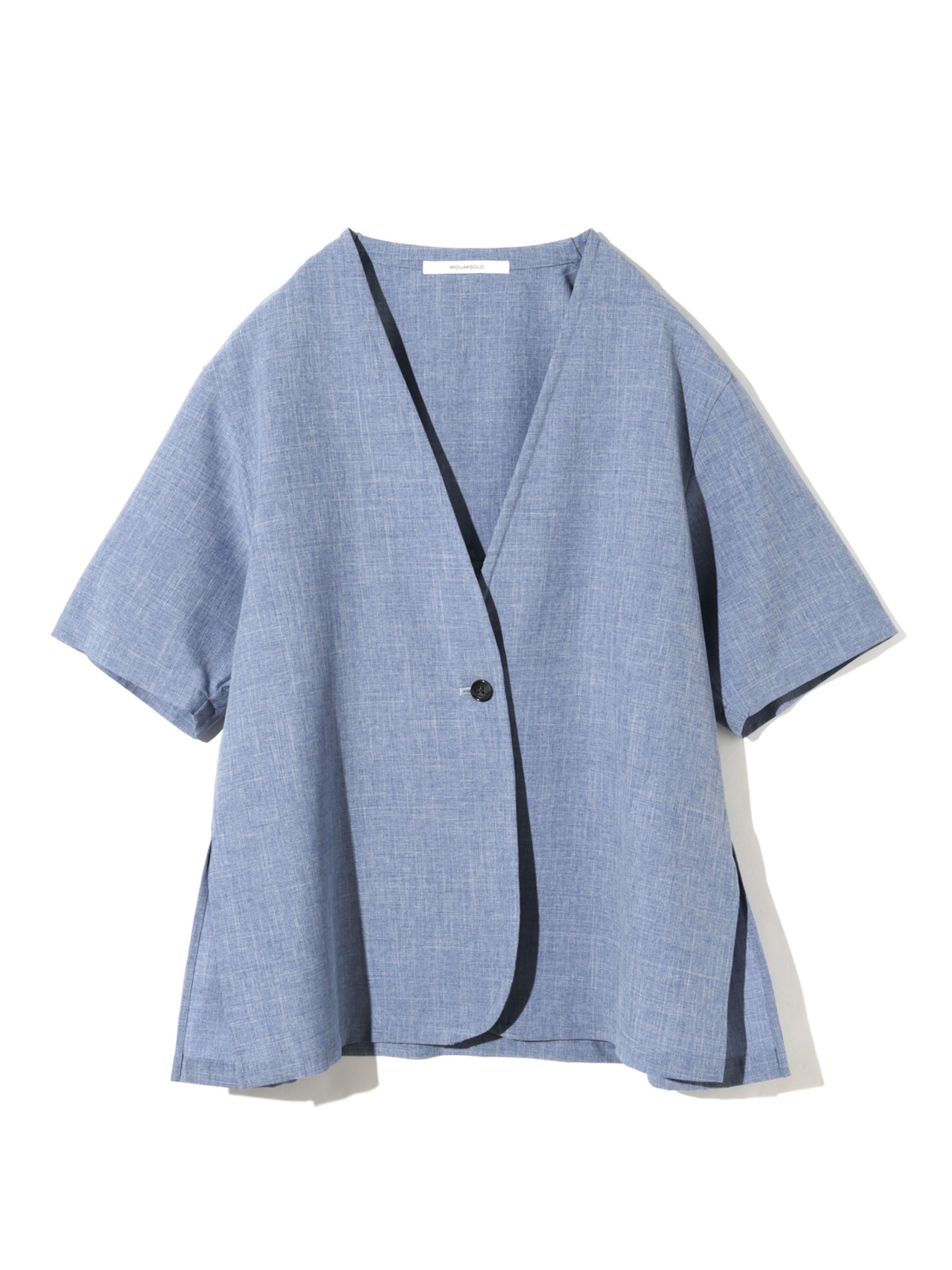 no collar drawstring shirt