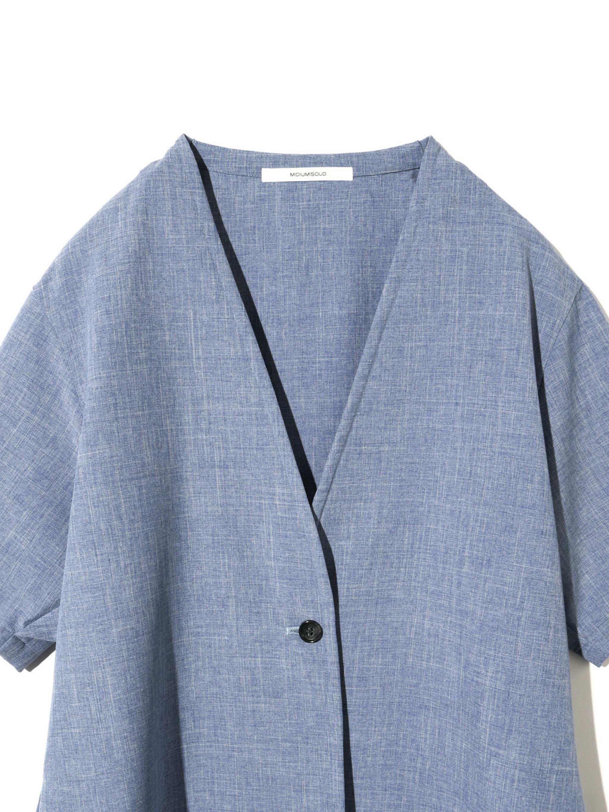 no collar drawstring shirt