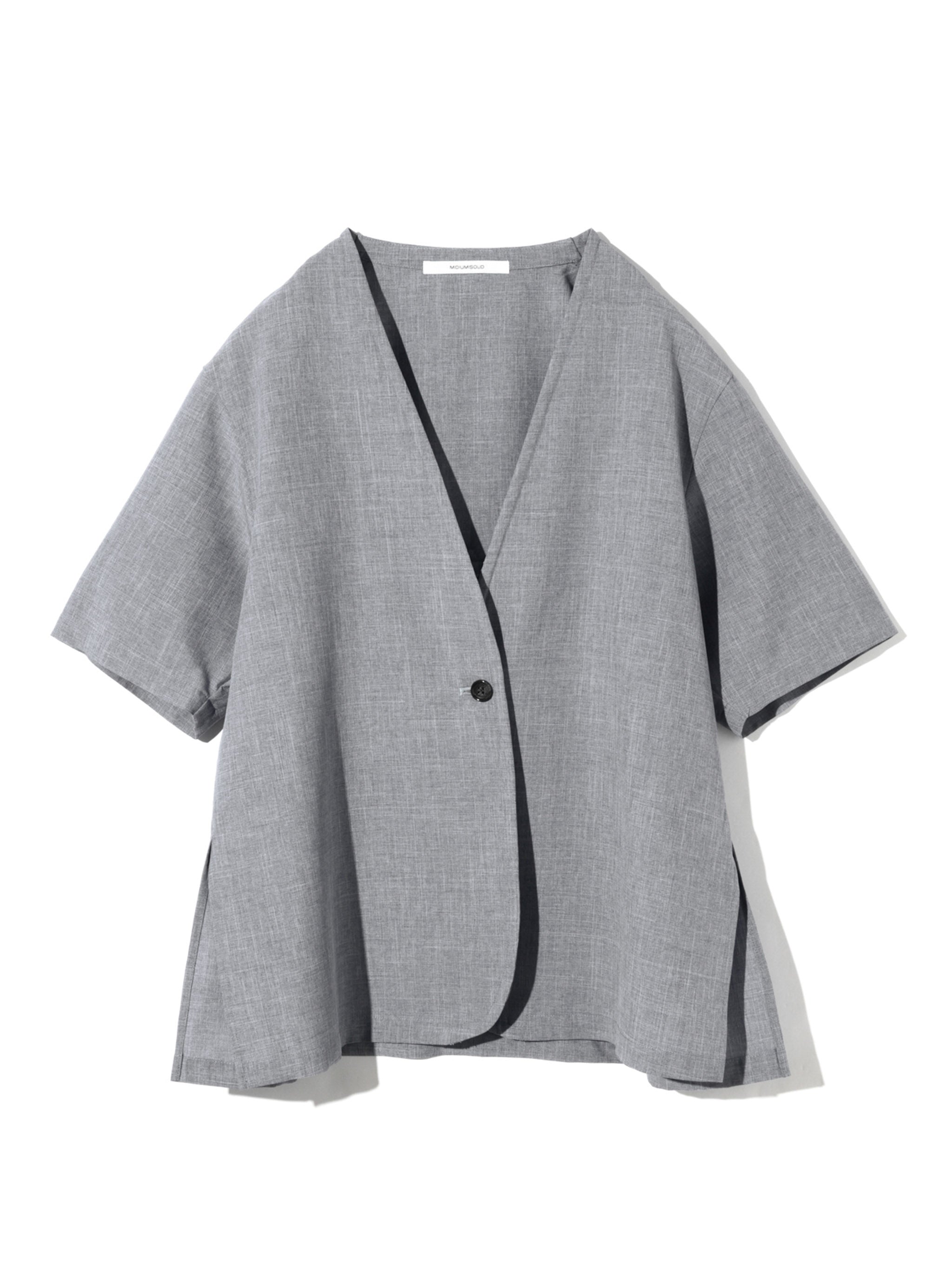 no collar drawstring shirt