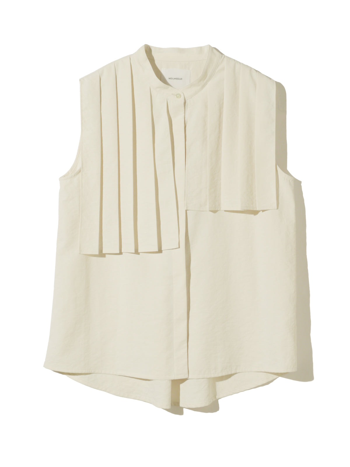 no sleeve asymmetry pleats shirt