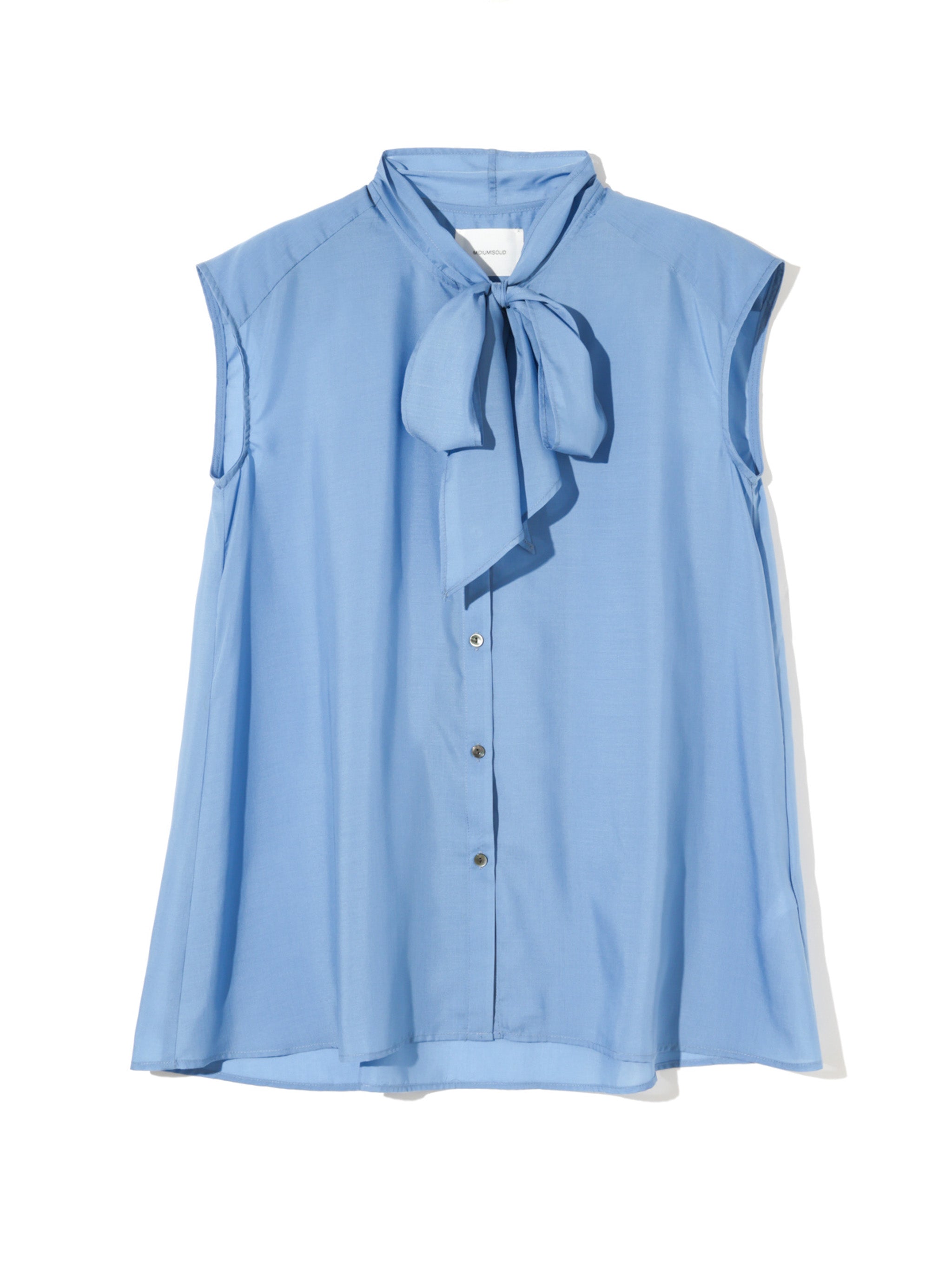 ribbon tie no sleeve blouse