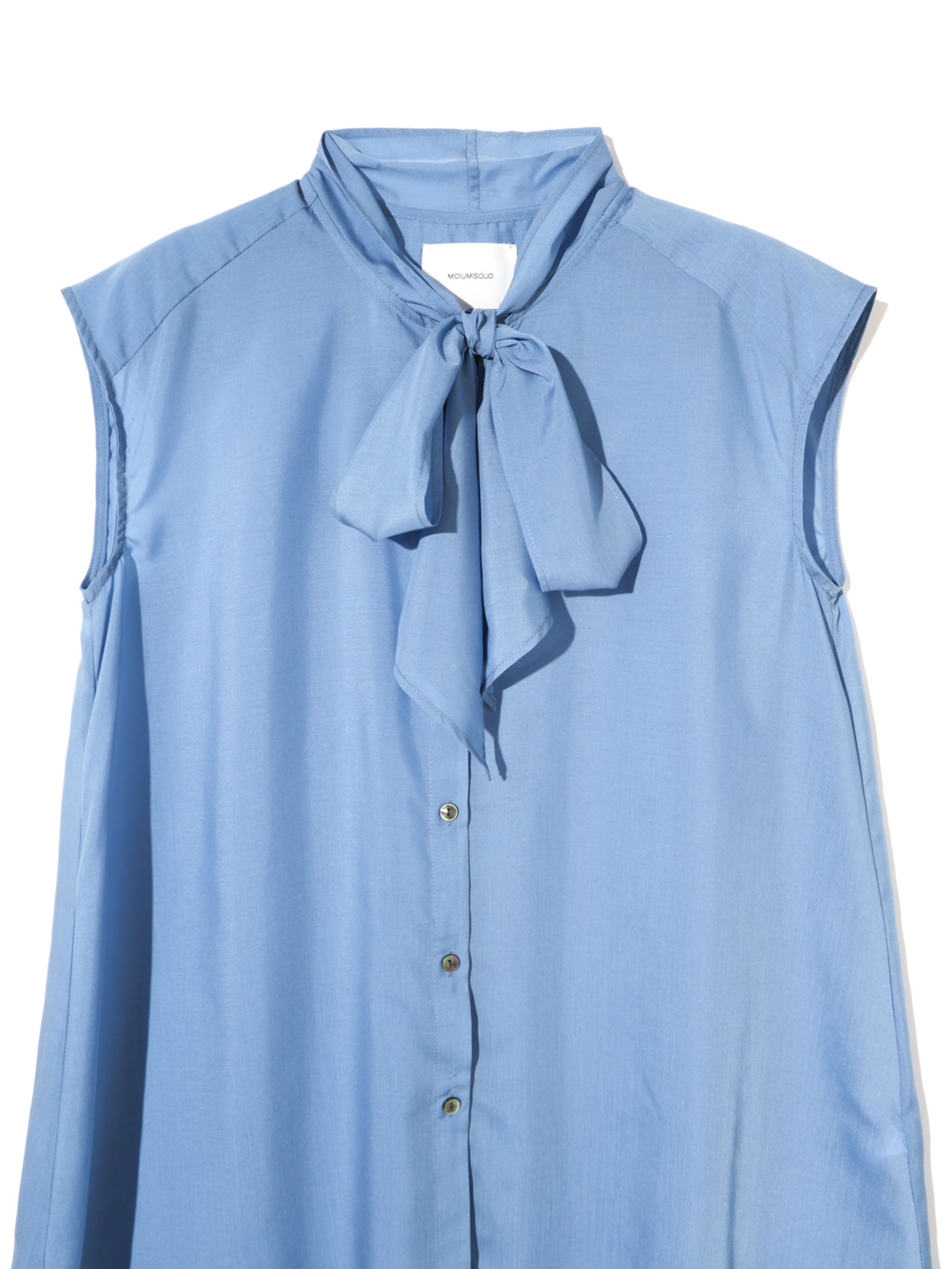 ribbon tie no sleeve blouse