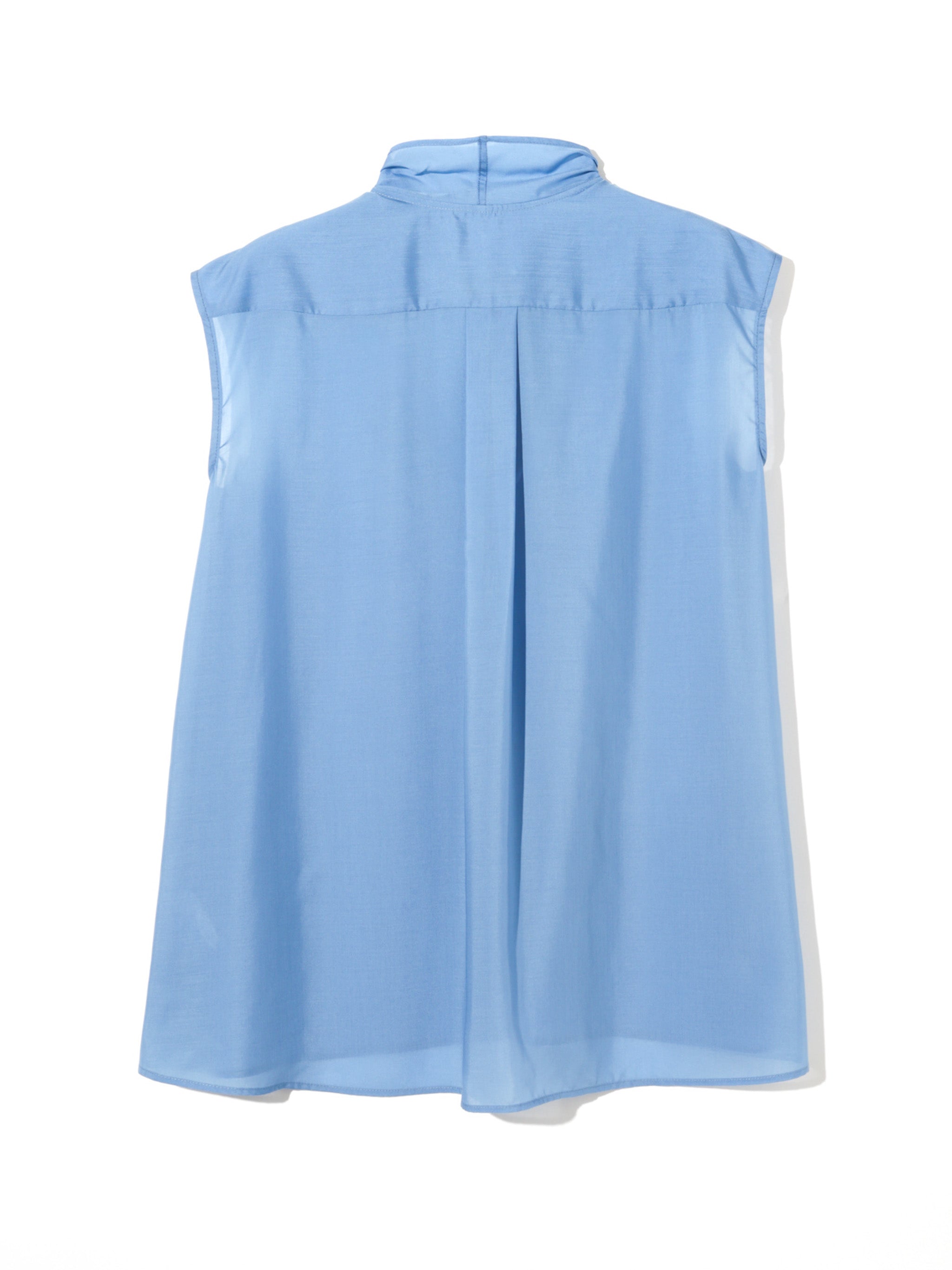 ribbon tie no sleeve blouse