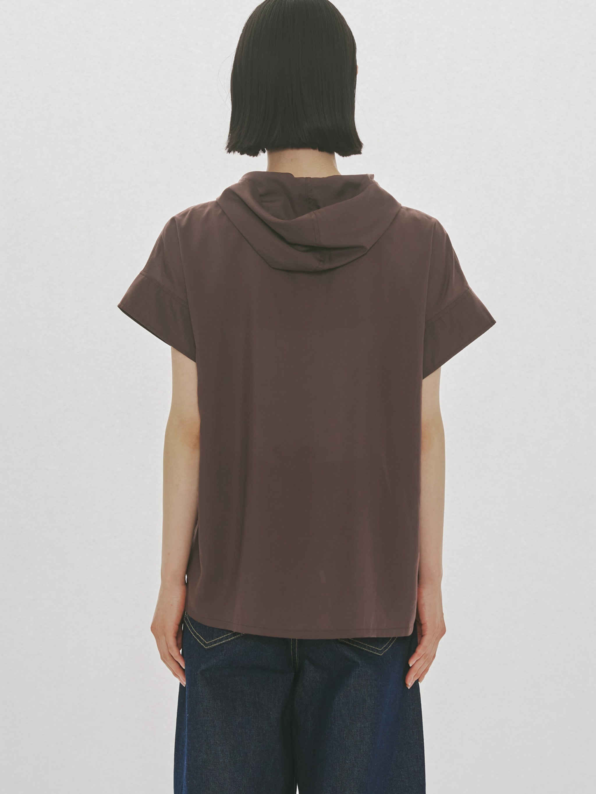 hooded tie wide pullover
