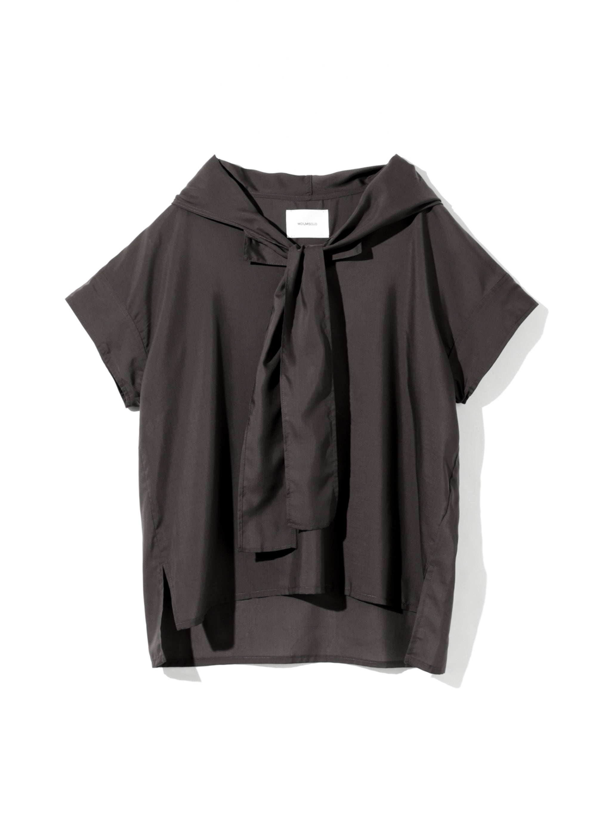 hooded tie wide pullover