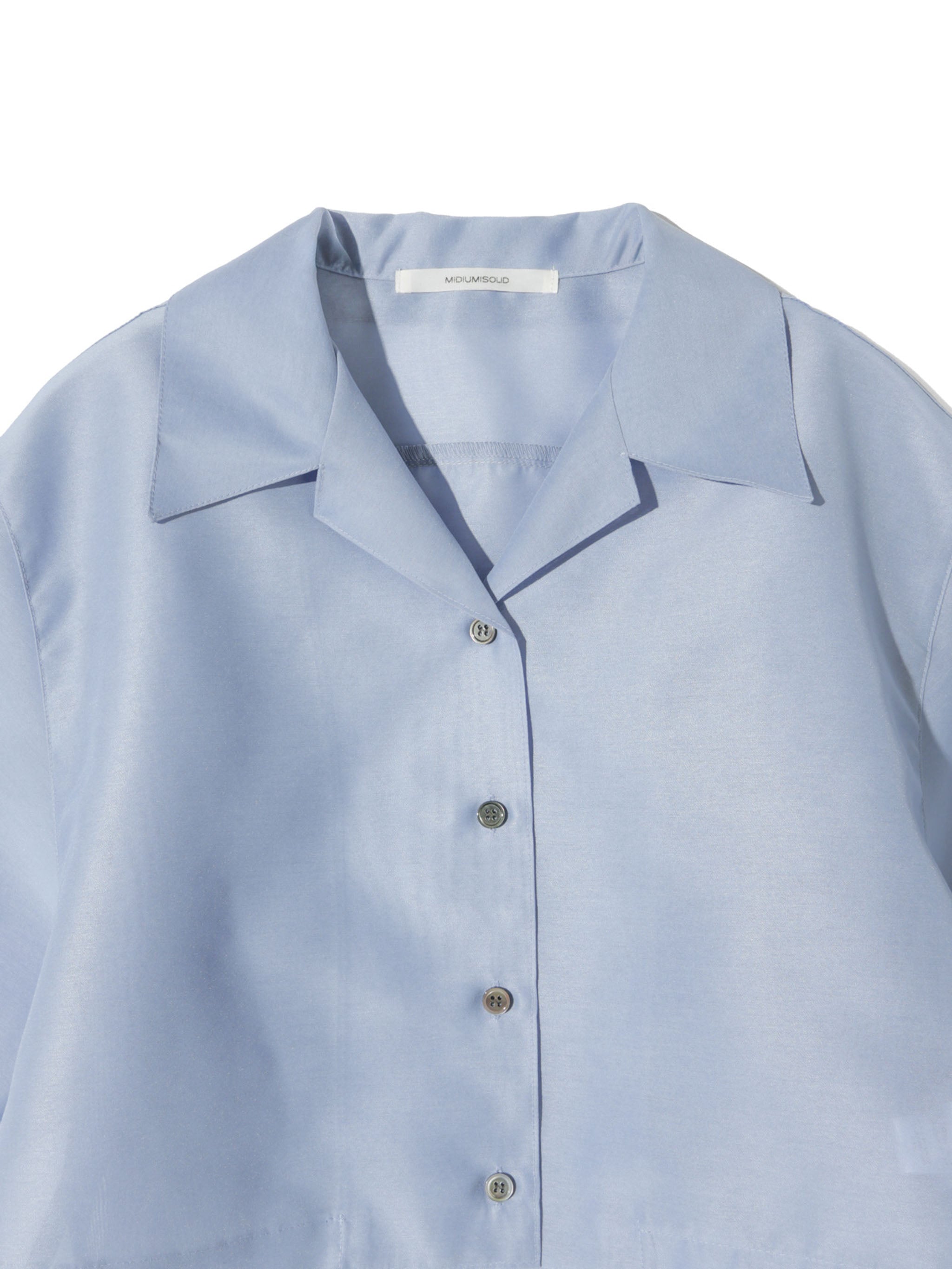 sheer open collar shirt
