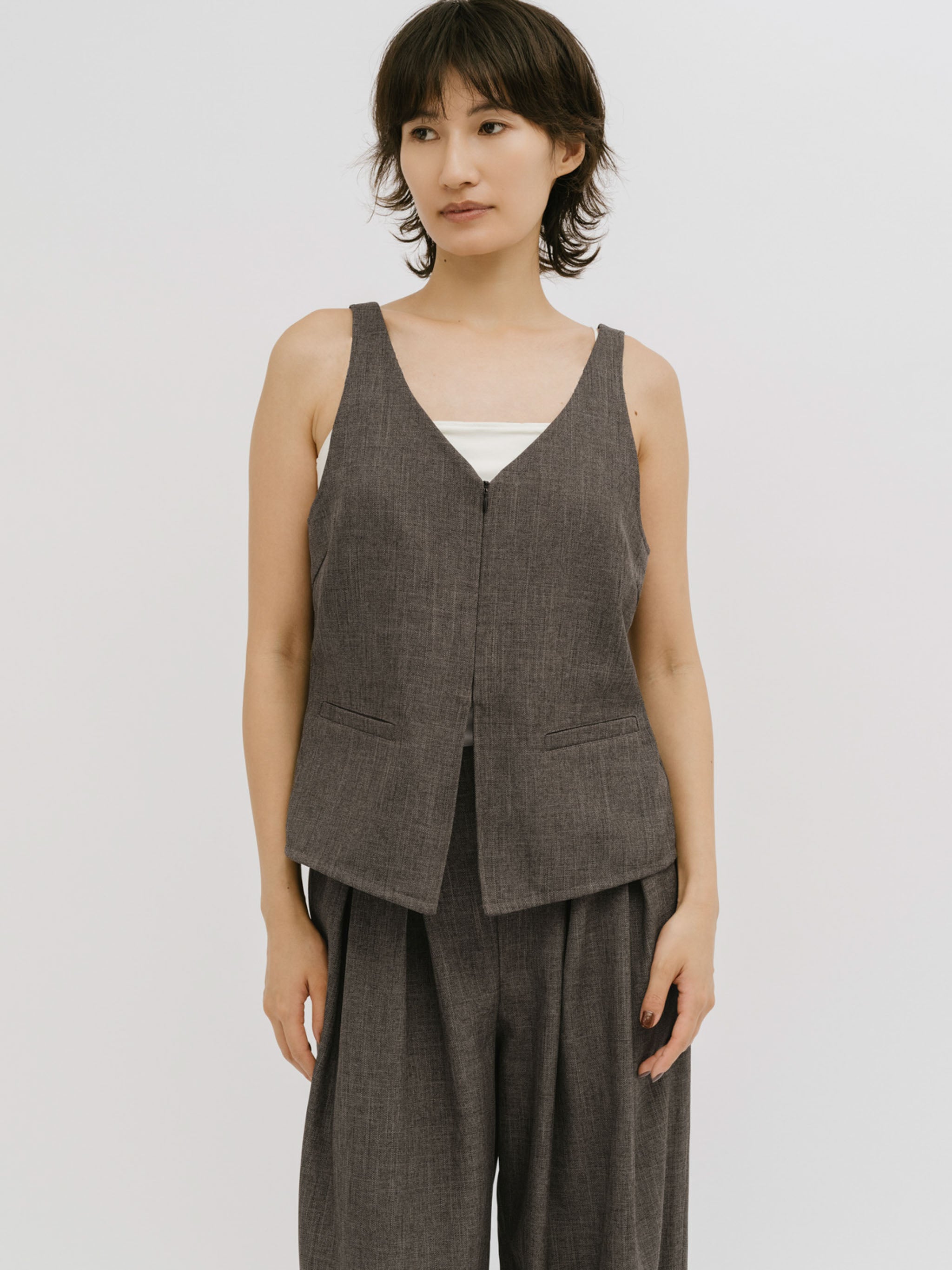 Bustier Like Gilet｜ビスチェライクジレ｜ツイードセットアップベスト