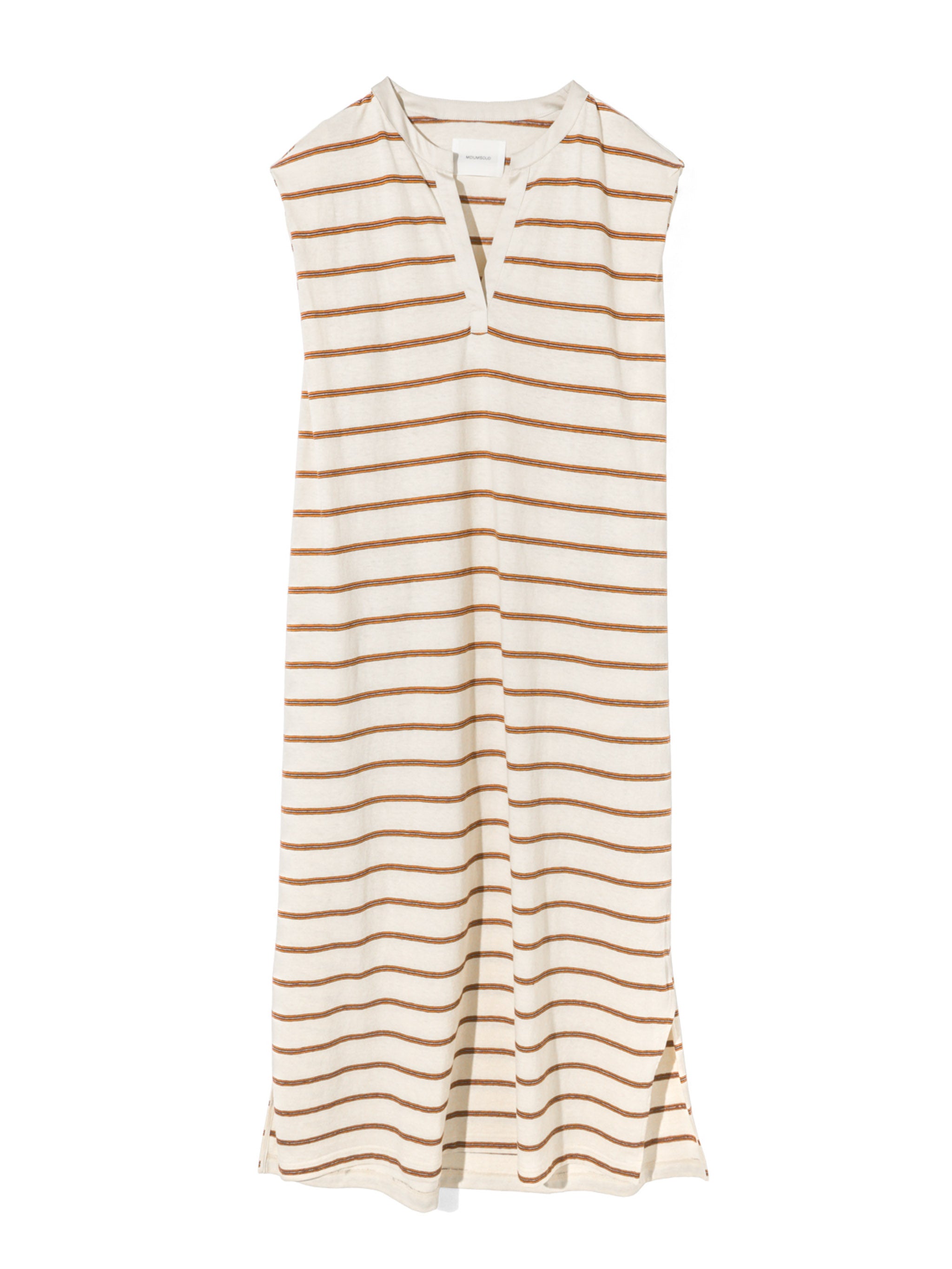 multi-striped no sleeve one-piece