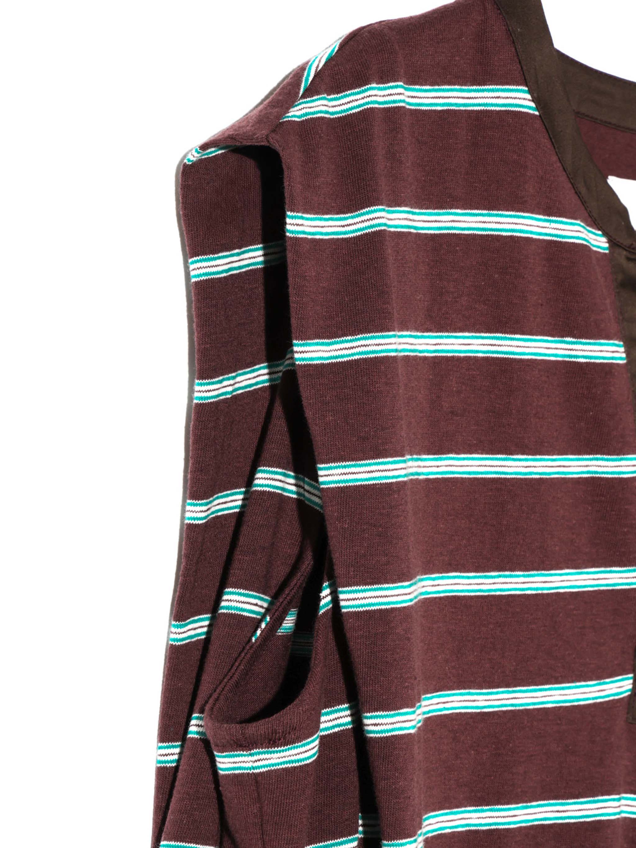 multi-striped no sleeve one-piece