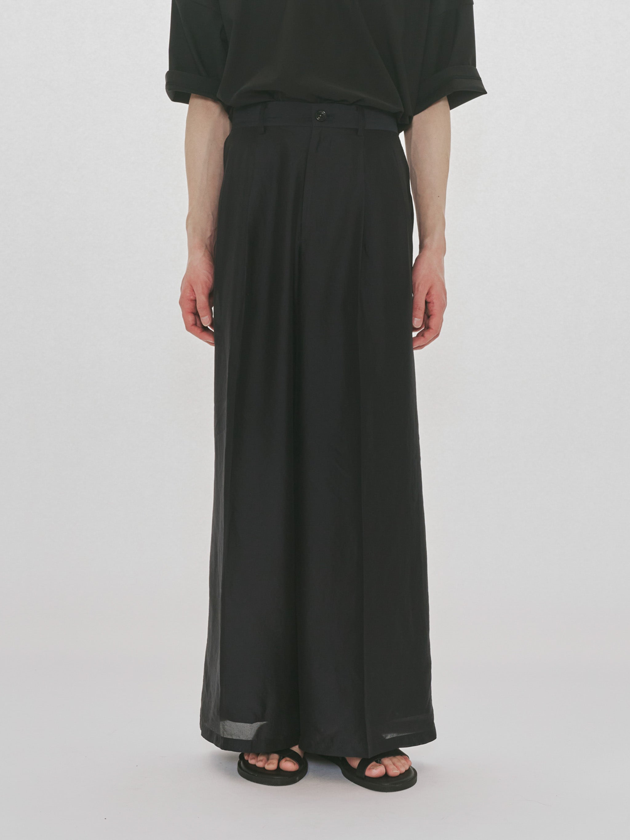 sheer straight slacks