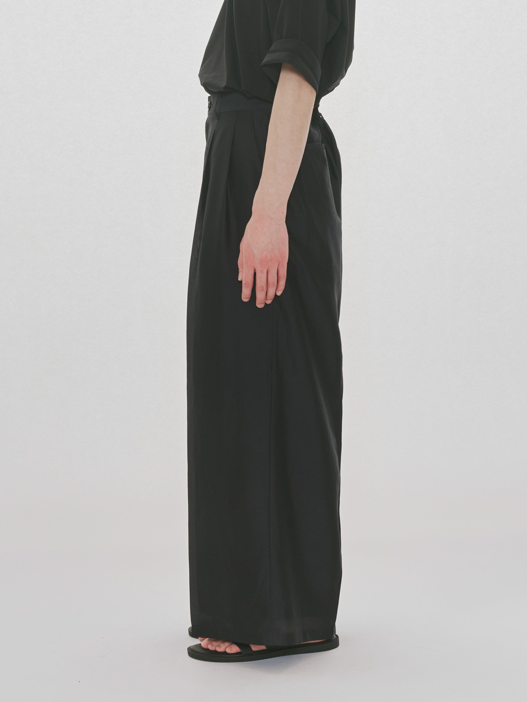 sheer straight slacks