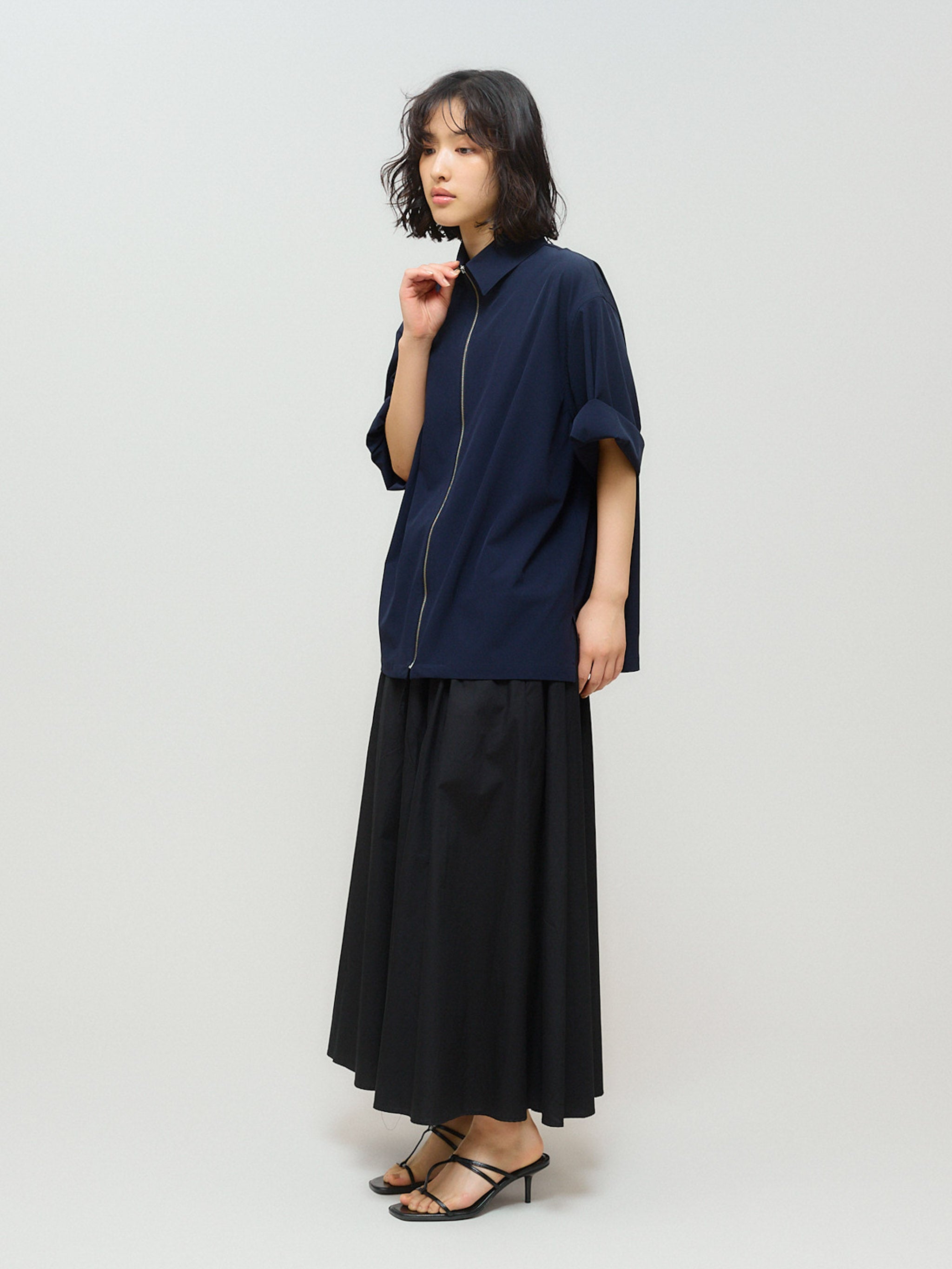 tucked gather volume skirt[A]