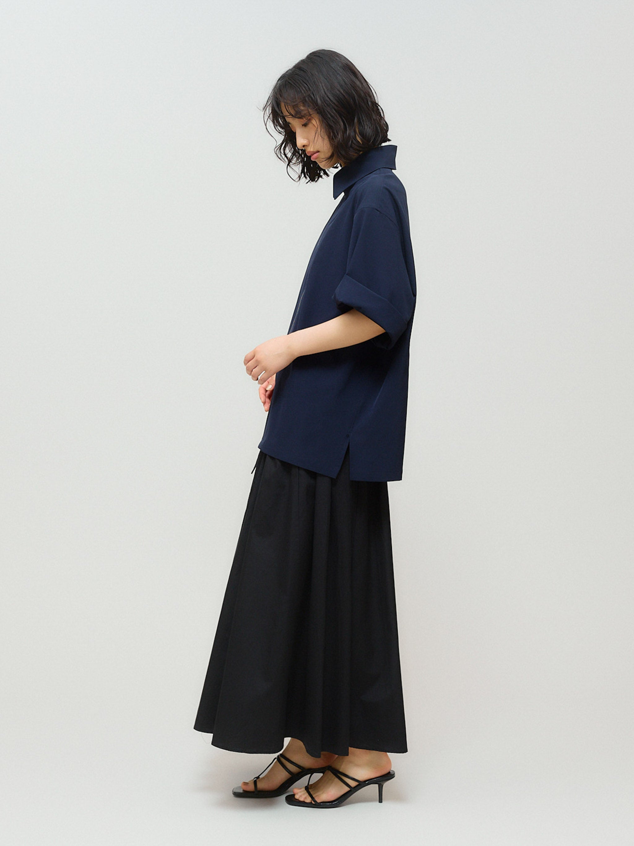 tucked gather volume skirt[A]