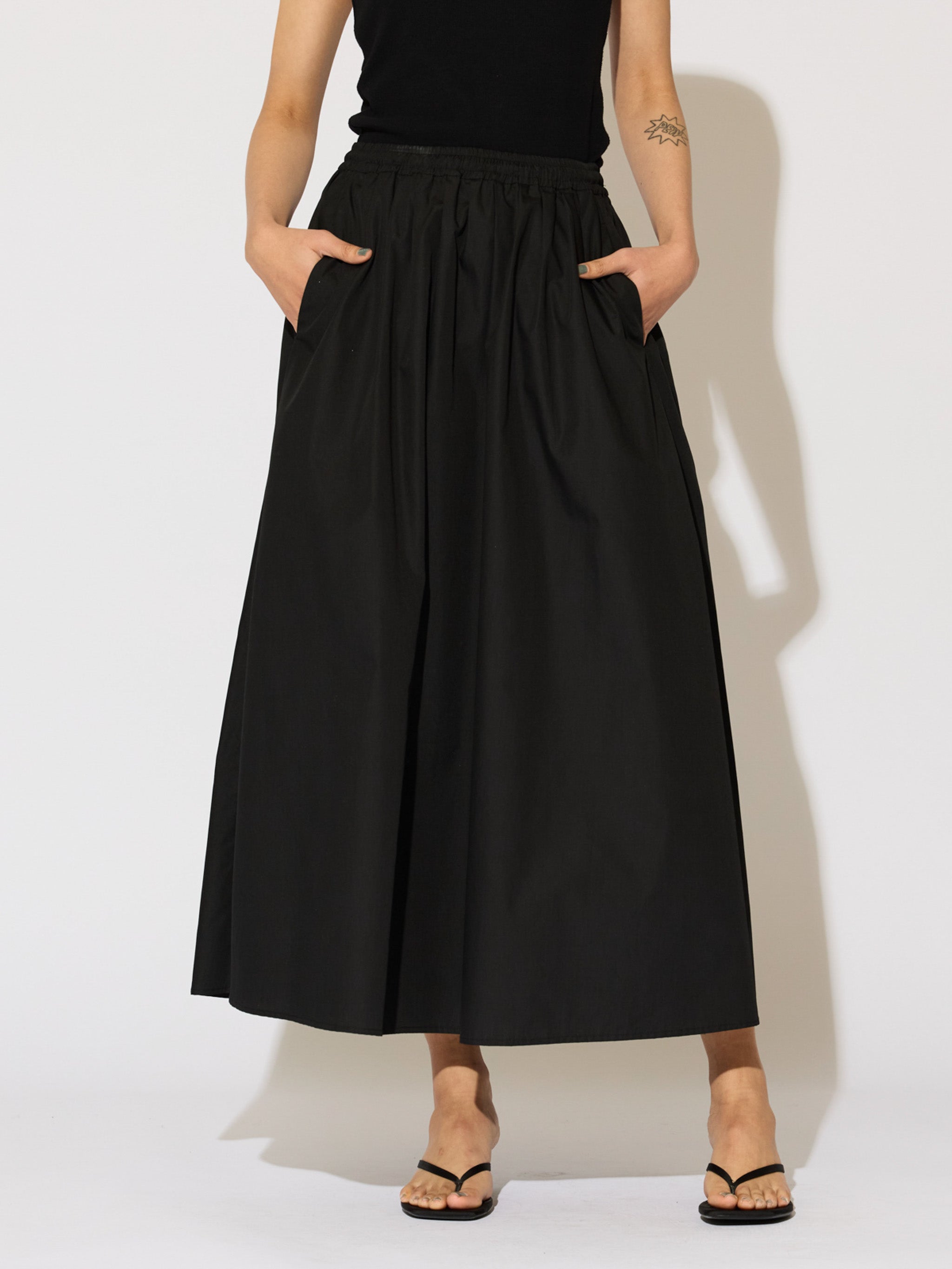 tucked gather volume skirt[A]