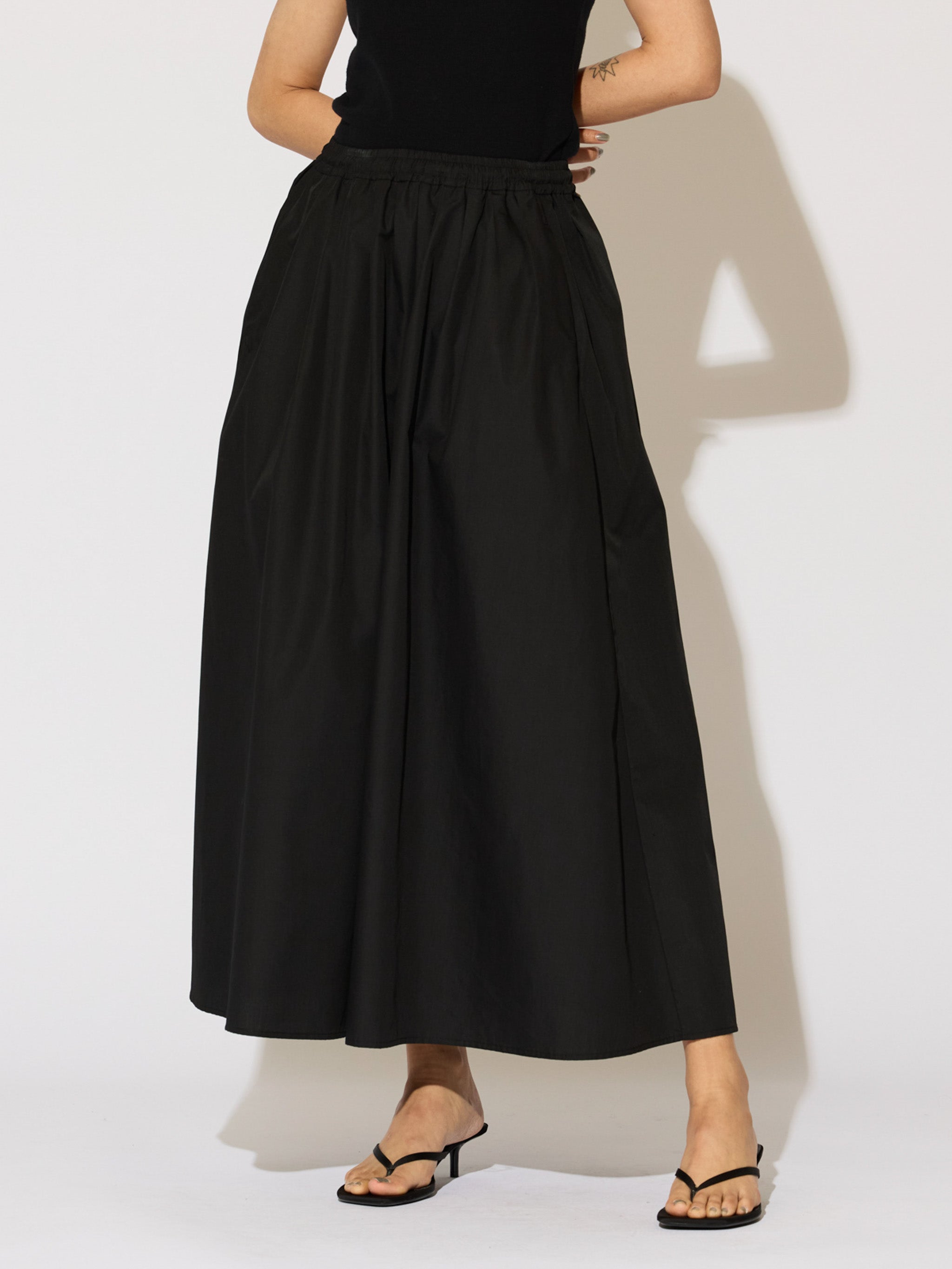 tucked gather volume skirt[A]
