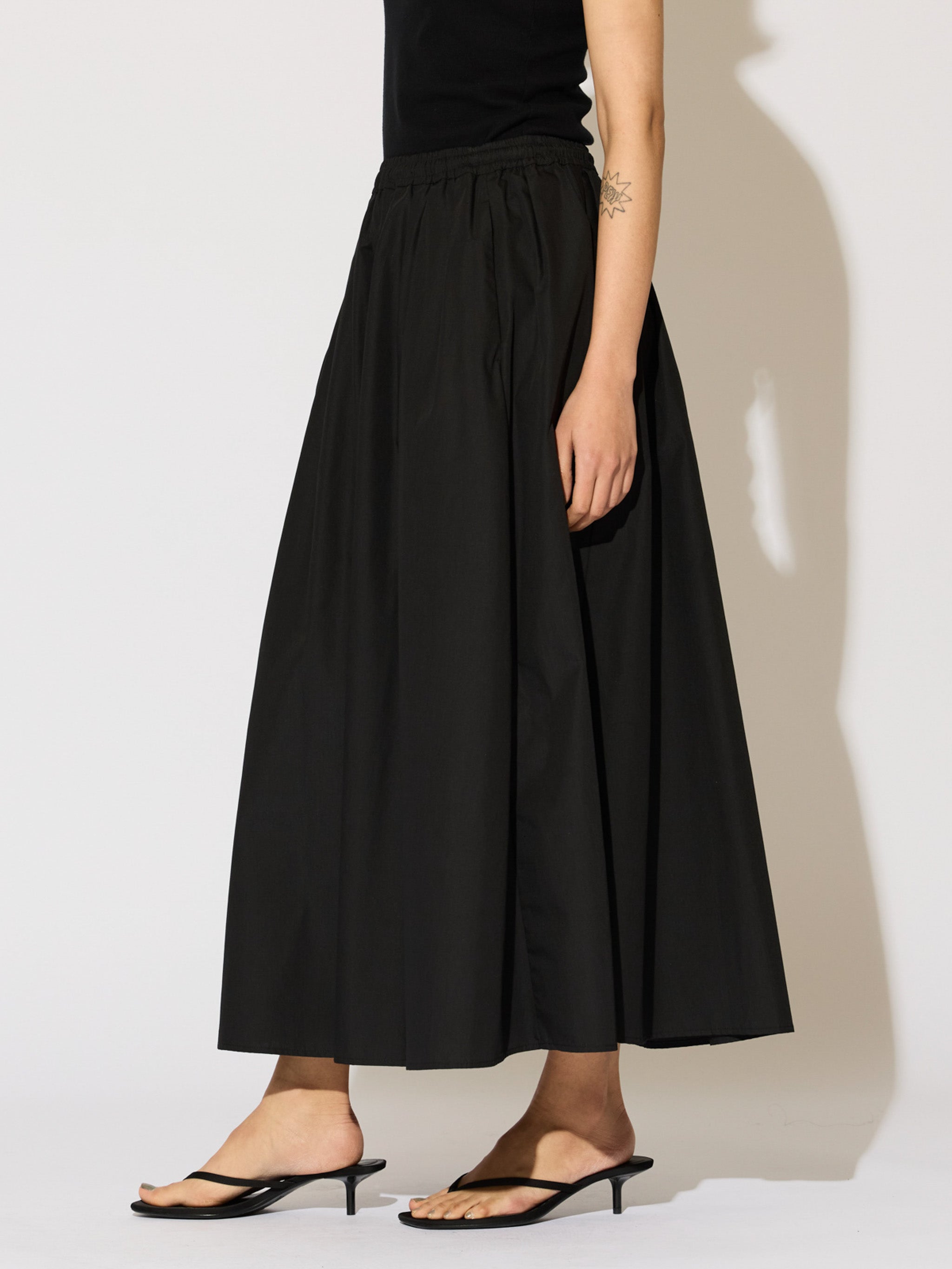 tucked gather volume skirt[A]