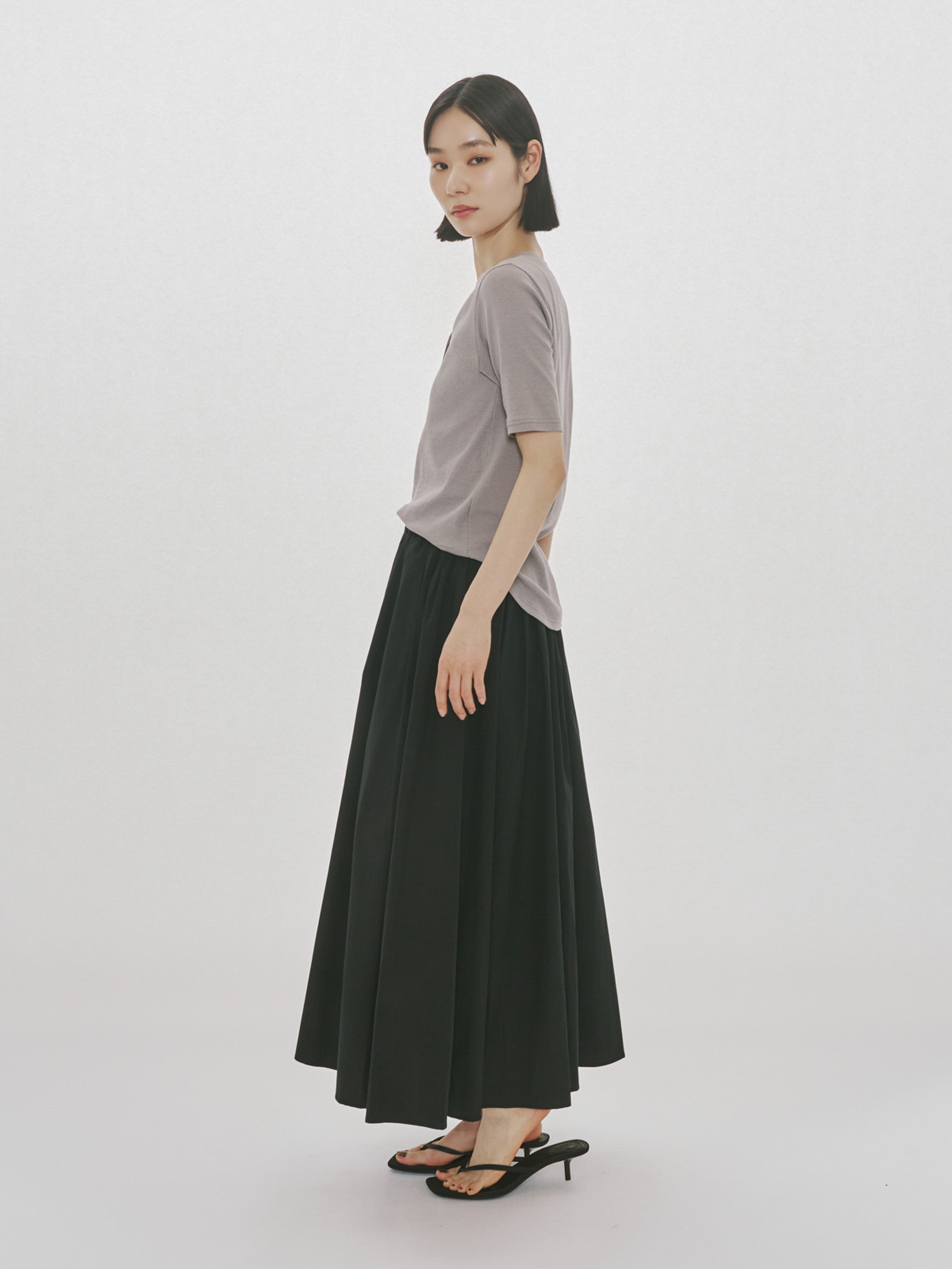 tucked gather volume skirt